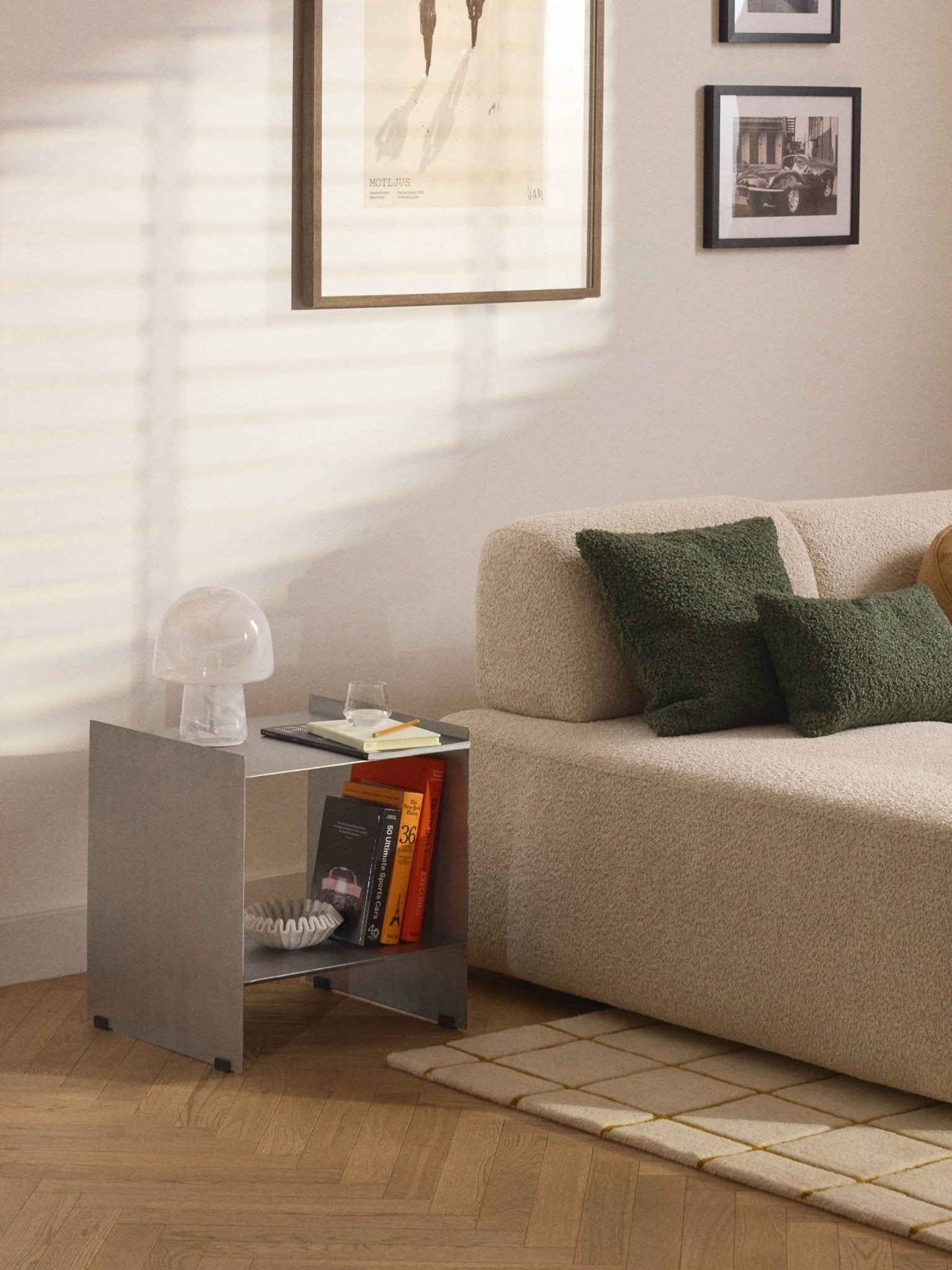 Aiden Metal Komodin, Modern Minimalist Fırçalanmış Çelik - Velotti