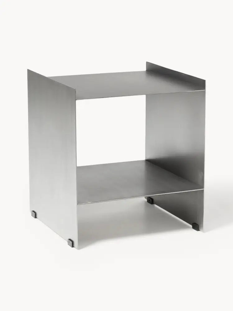 Aiden Metal Komodin, Modern Minimalist Fırçalanmış Çelik - Velotti
