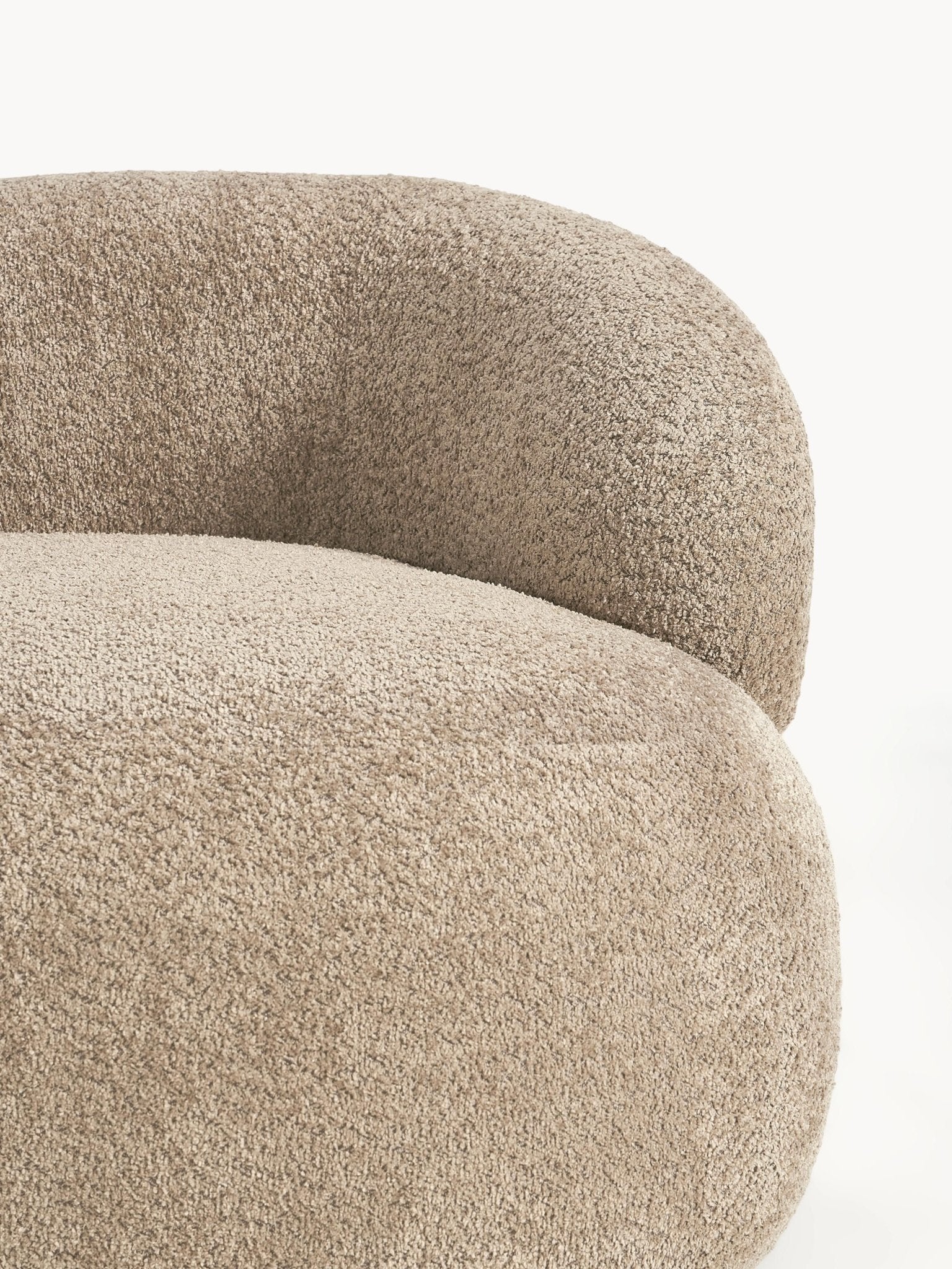 Alba Organik Formlu Teddy Bouclé Lounge Koltuk Bej - Velotti