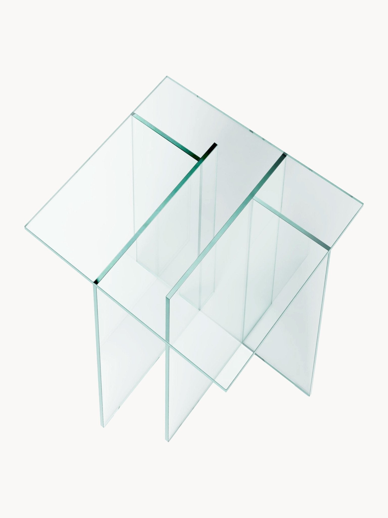 Anouk Cam Yan Sehpa Modern Şeffaf Tasarım 42x50cm Lüks - Velotti