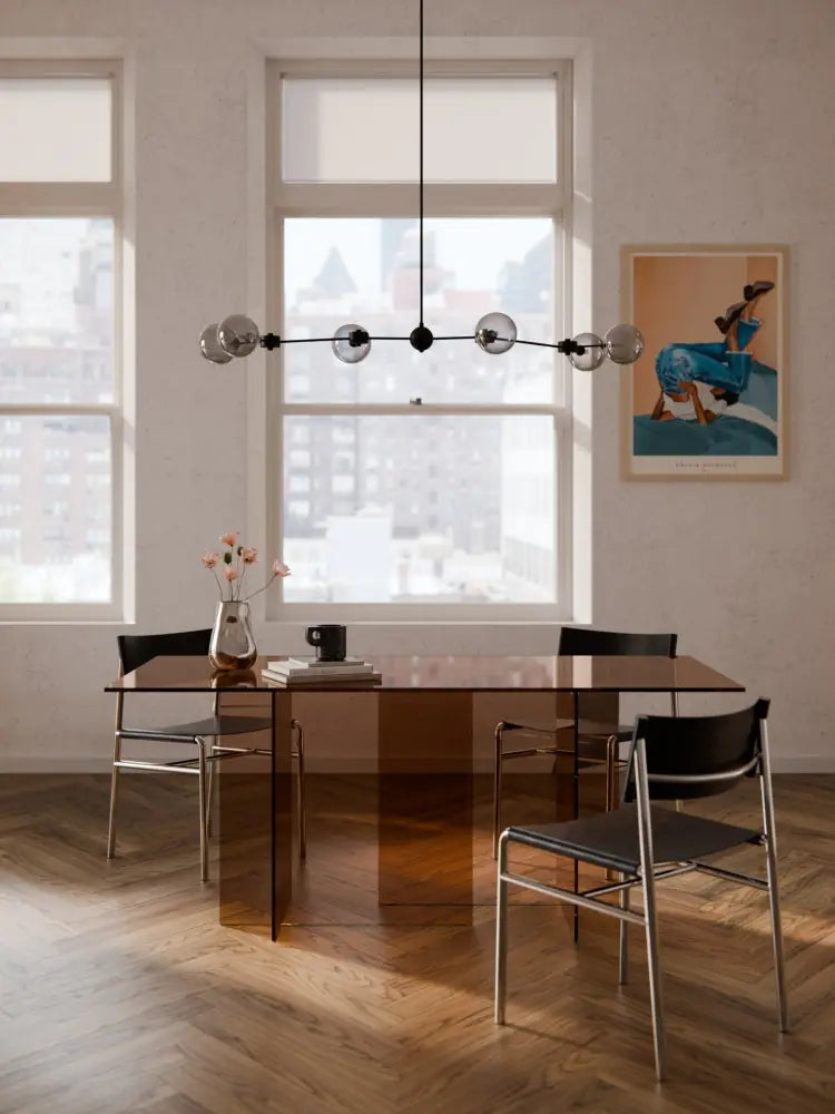 Anouk Cam Yemek Masası 180x90 cm - Velotti