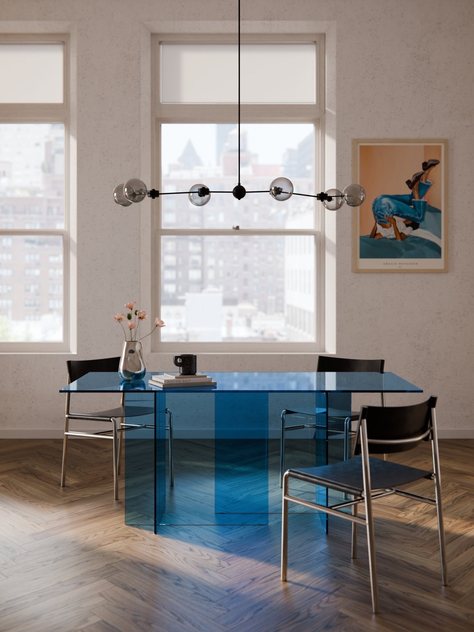 Anouk Cam Yemek Masası 180x90 cm - Velotti