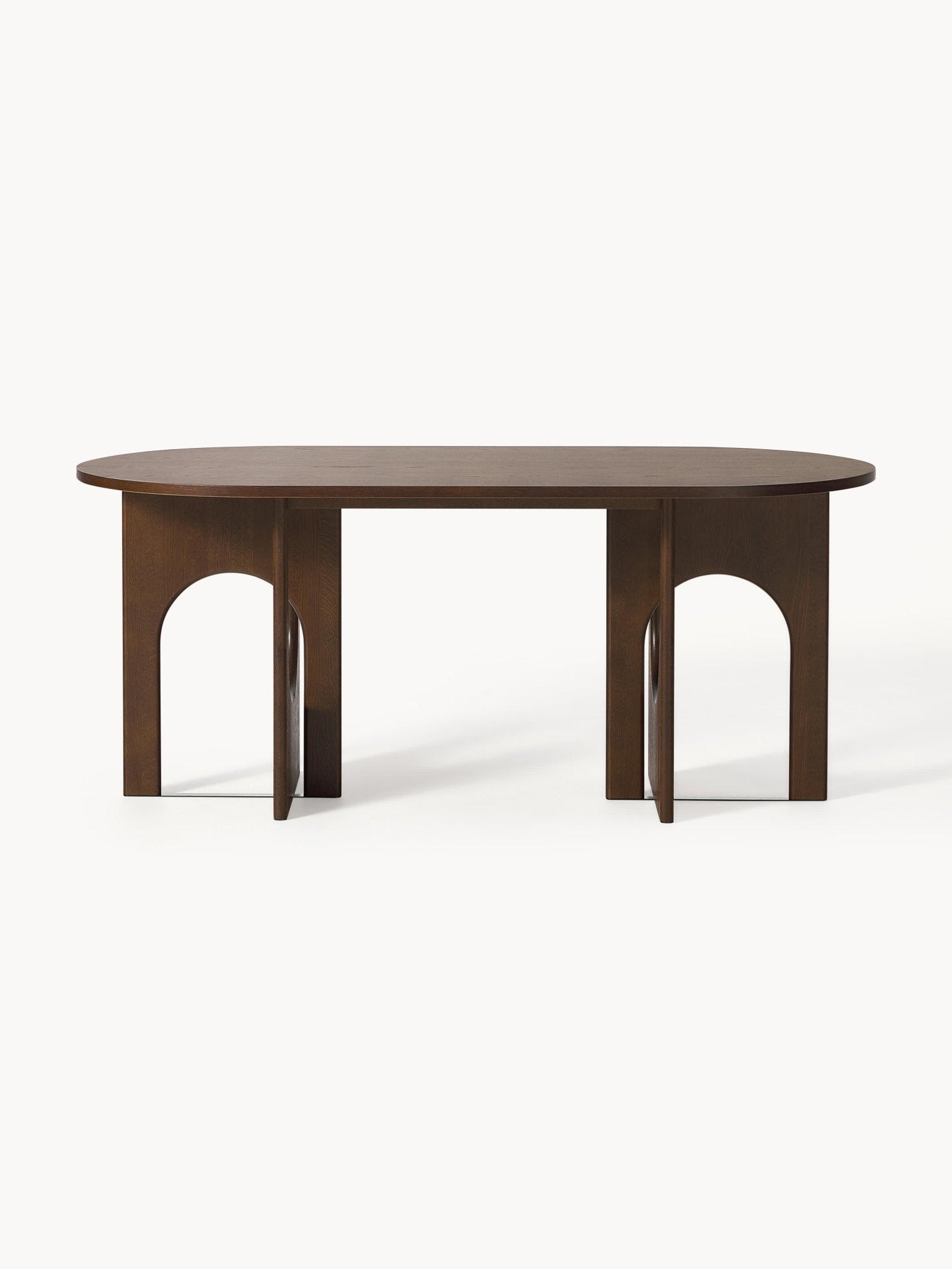 Apollo Oval Yemek Masası 180x90 cm Koyu Meşe - Velotti