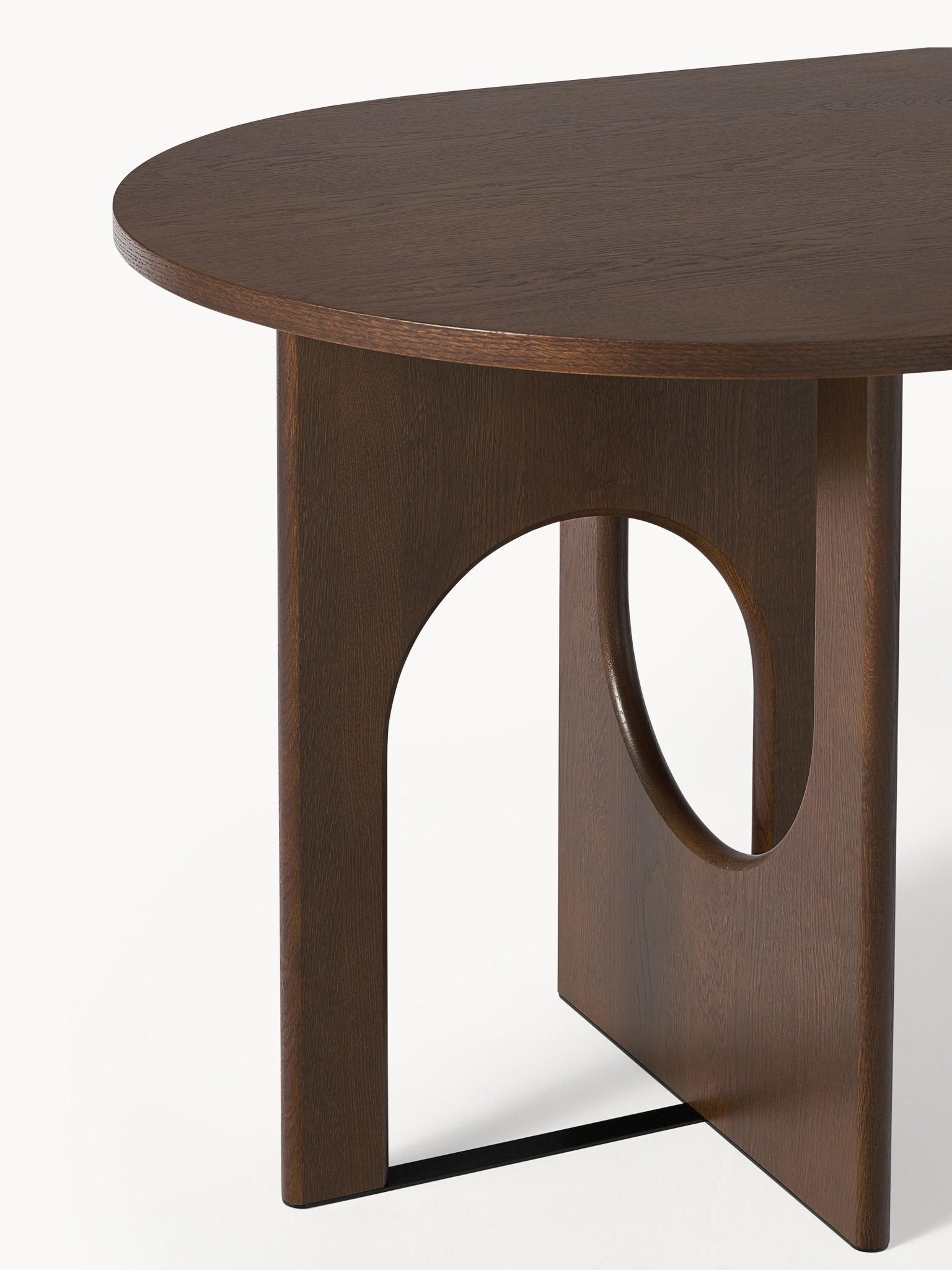 Apollo Oval Yemek Masası 180x90 cm Koyu Meşe - Velotti