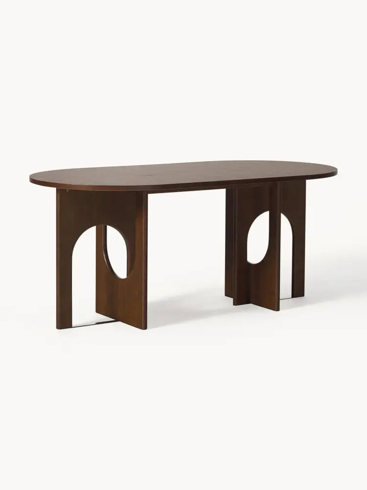 Apollo Oval Yemek Masası 180x90 cm Koyu Meşe - Velotti
