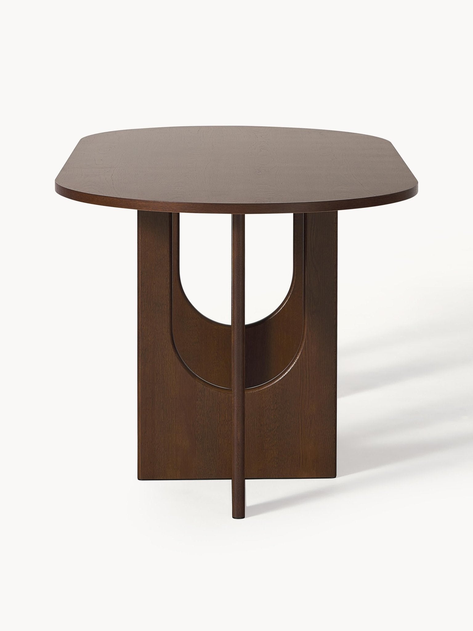 Apollo Oval Yemek Masası 180x90 cm Koyu Meşe - Velotti