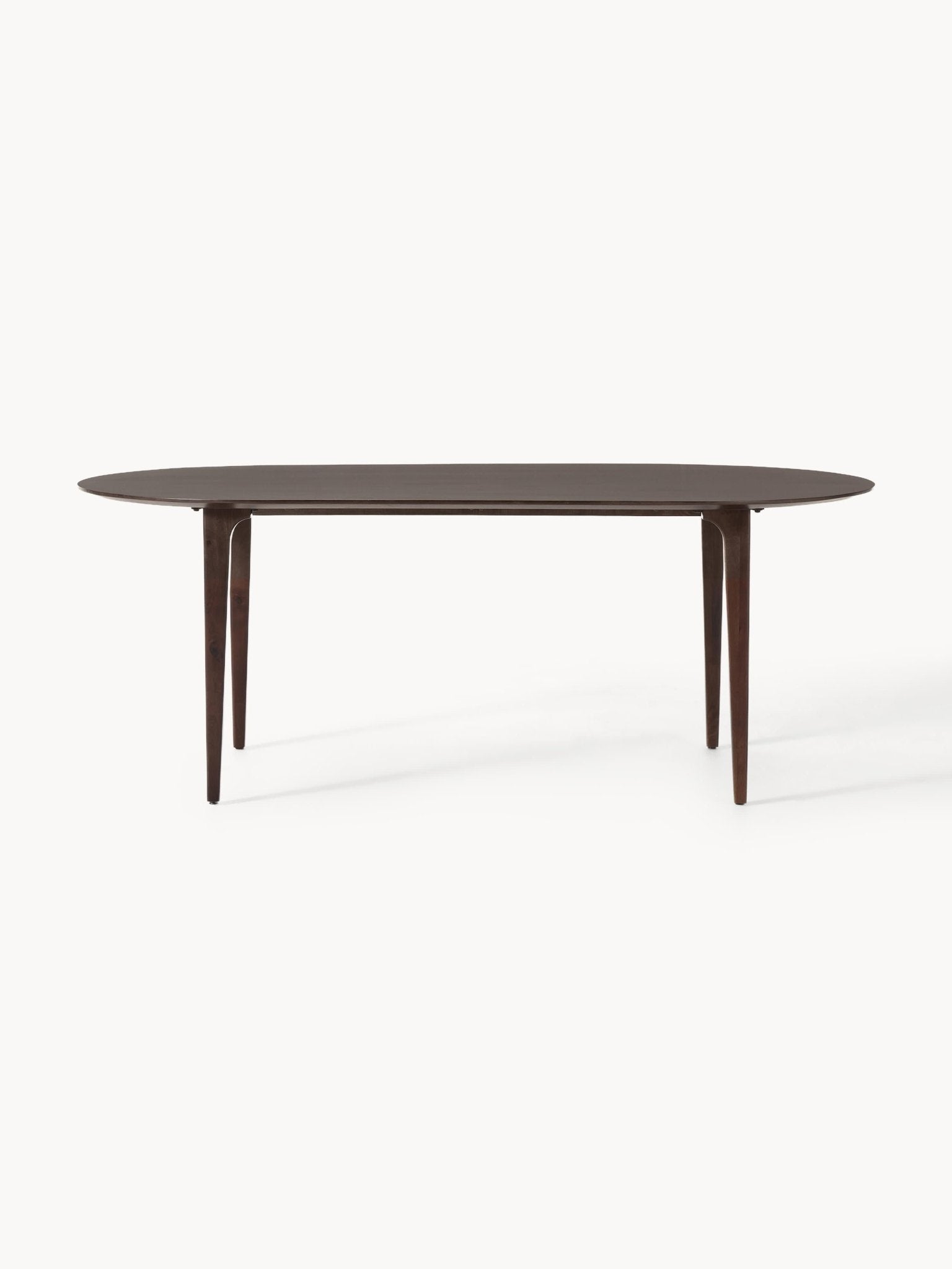Archie Masif Ahşap Oval Yemek Masası 200 cm Koyu Mango Ağacı - Velotti