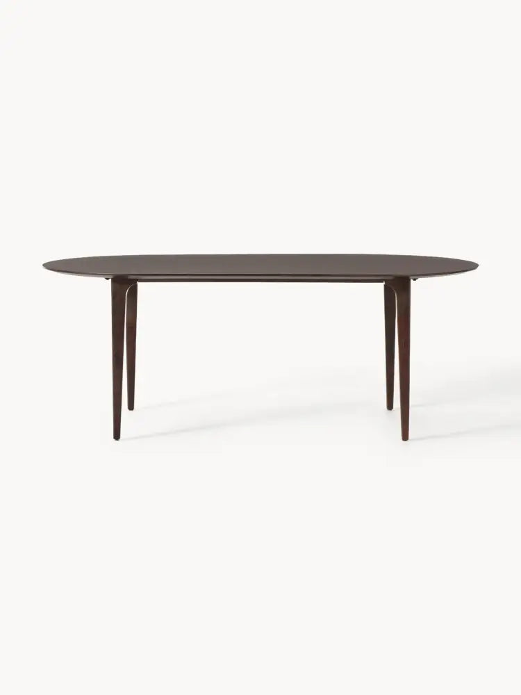 Archie Masif Ahşap Oval Yemek Masası 200 cm Koyu Mango Ağacı - Velotti