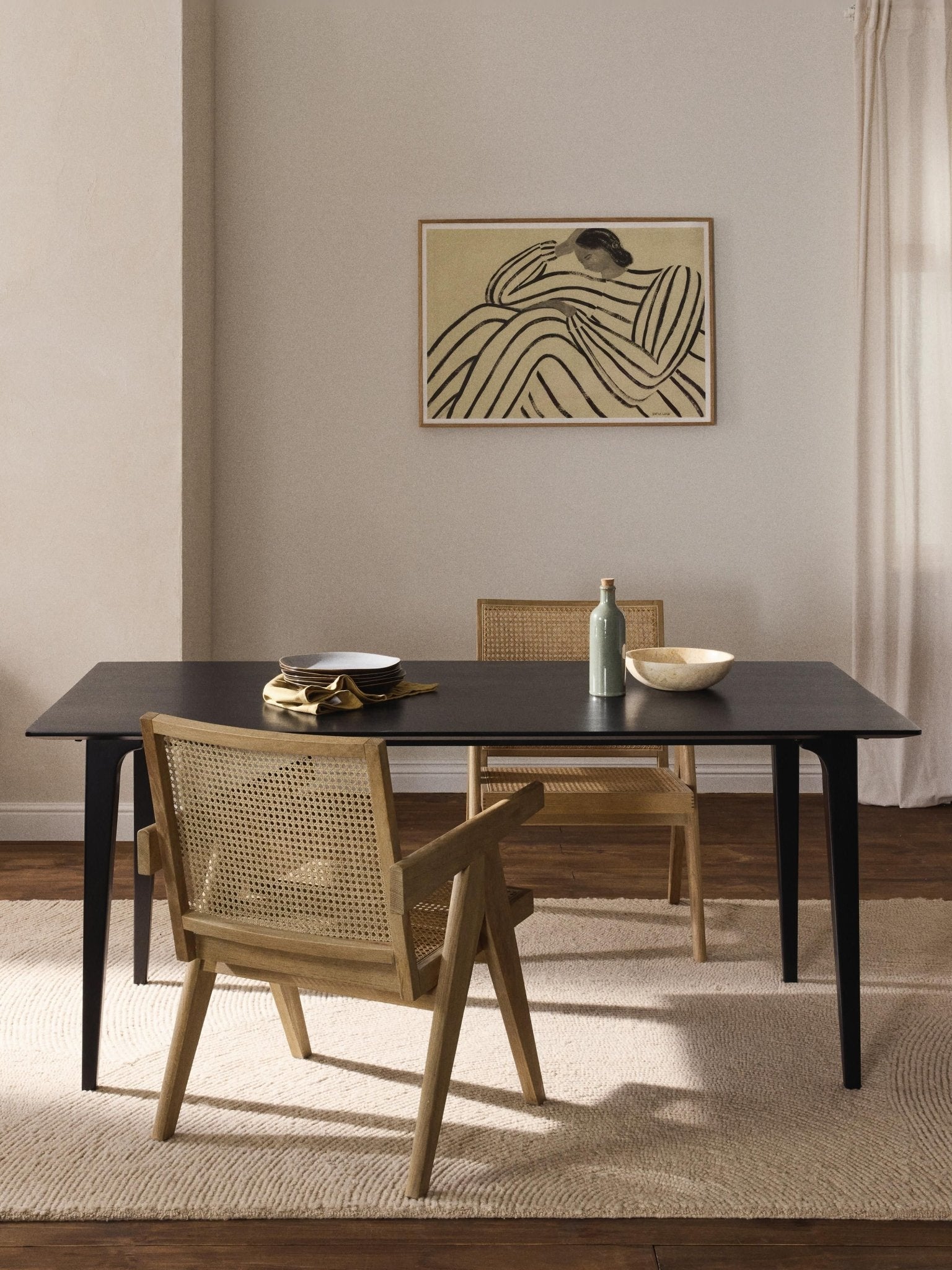 Archie Masif Mangooğacı Yemek Masası Siyah Lake Modern Tasarım - Velotti