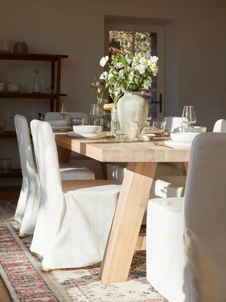Ashton Masif Meşe Yemek Masası Doğal Yağlı Yüzey 200x100 cm - Velotti