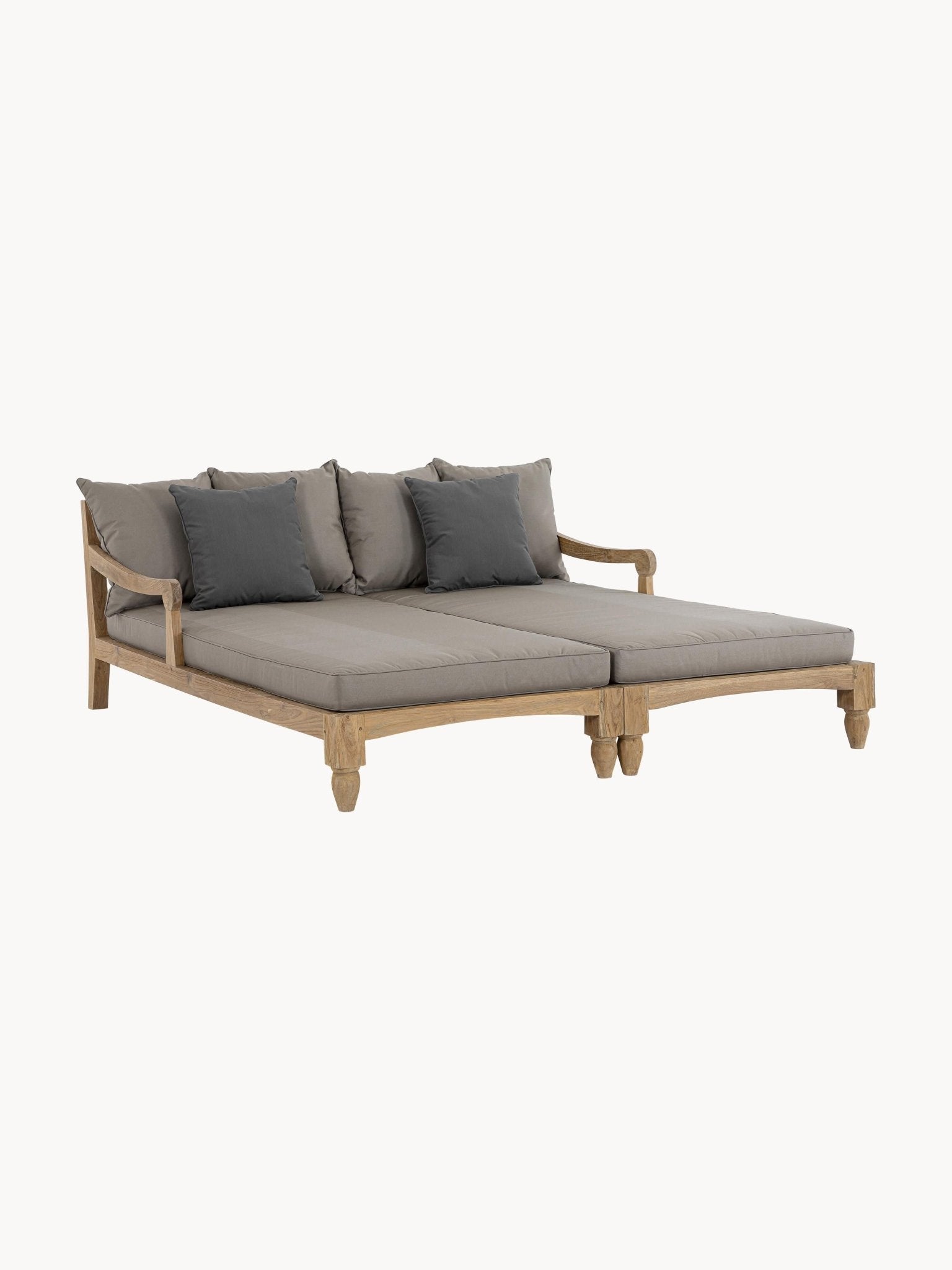 Bali 2'li Bahçe Şezlong Takımı Teak Ağacı Dış Mekan - Velotti