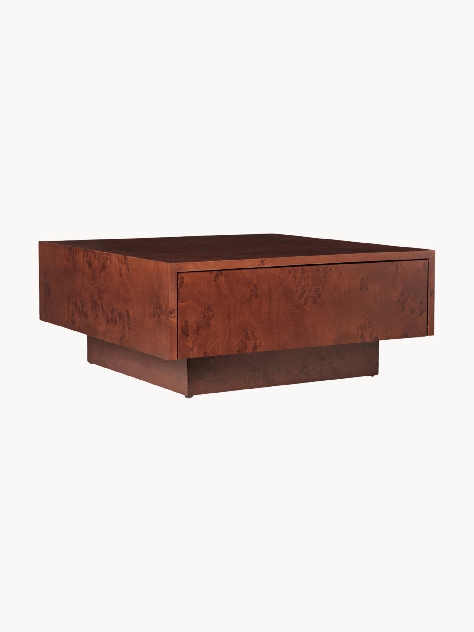 Burl Ahşap Kare Depolamalı Orta Sehpa 70 cm - Velotti