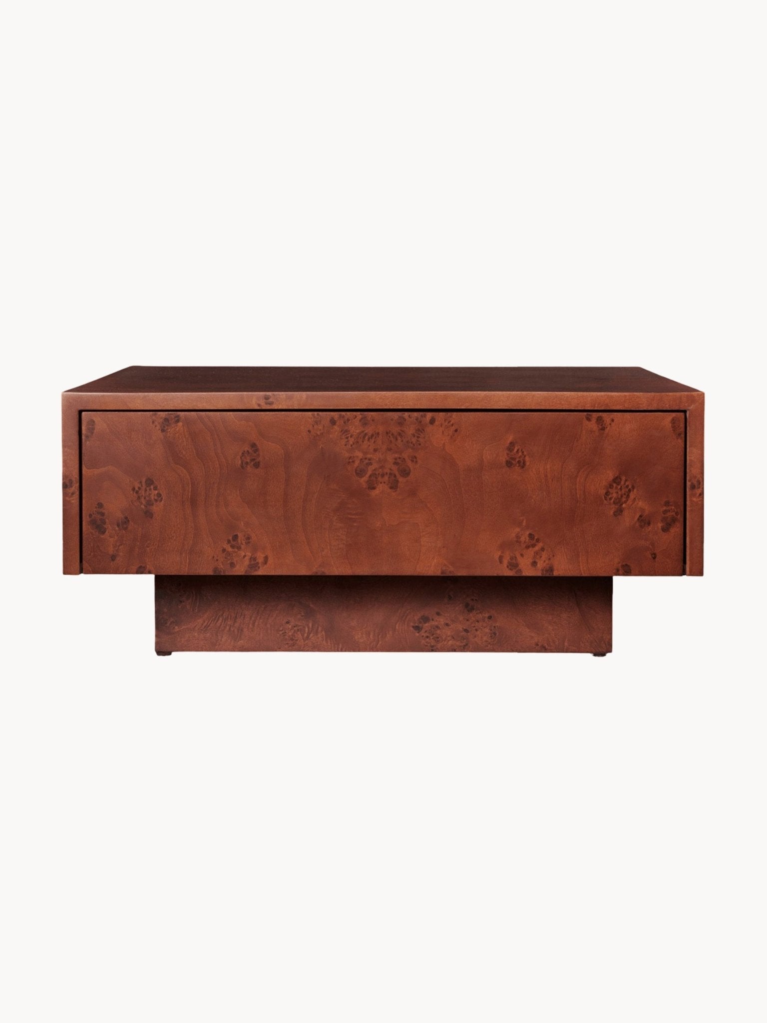 Burl Ahşap Kare Depolamalı Orta Sehpa 70 cm - Velotti