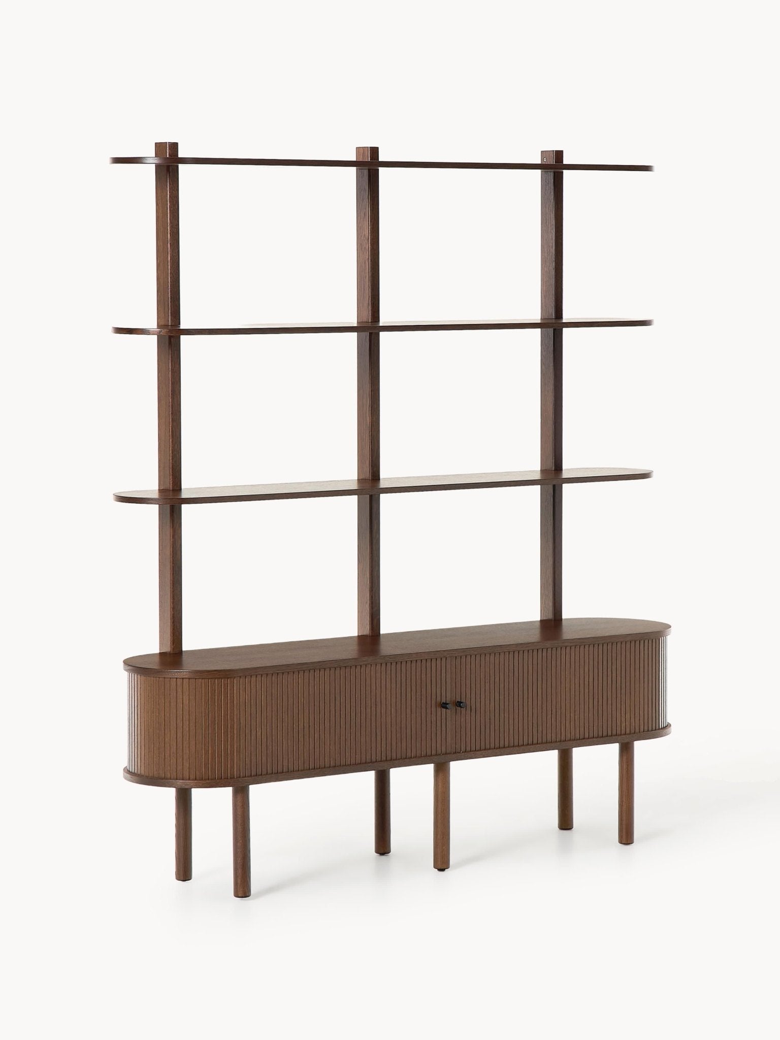 Calary Flüt Detaylı Ahşap Duvar Rafı 160x180cm - Velotti