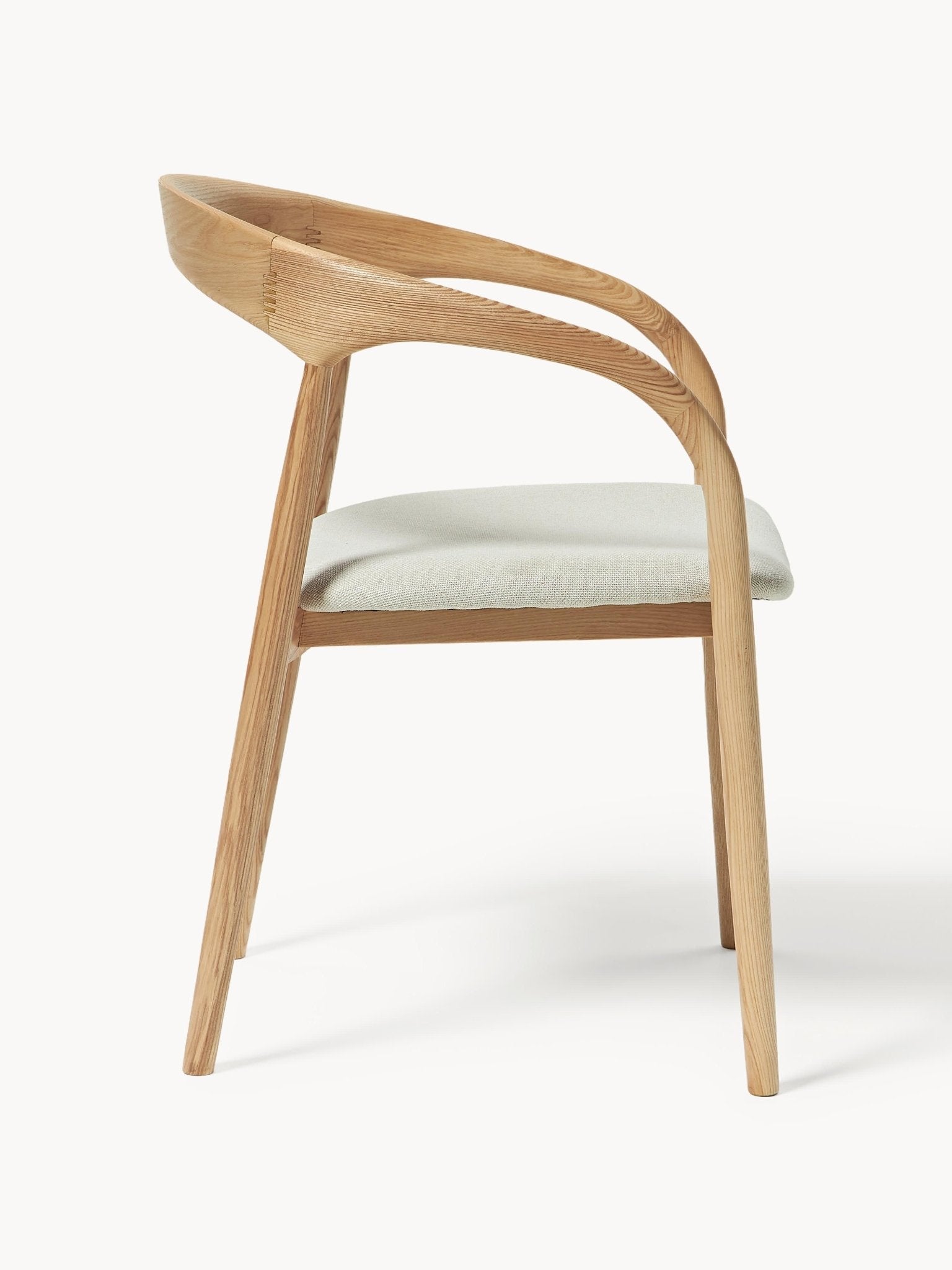 Camille Ahşap Kollu Sandalye, Minderli Doğal Dişbudak - Velotti