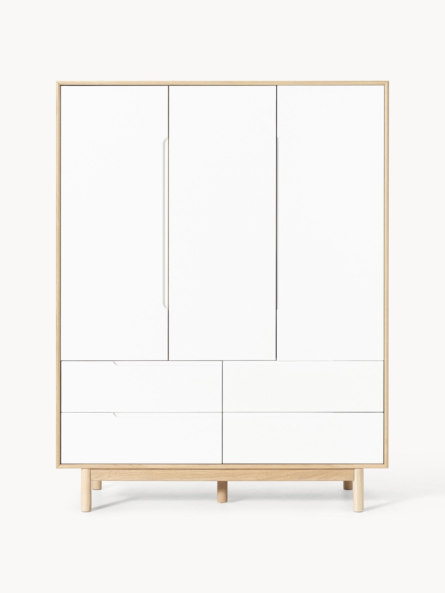 Cassy 3 Kapılı Modern Retro Ahşap Gardırop - Velotti