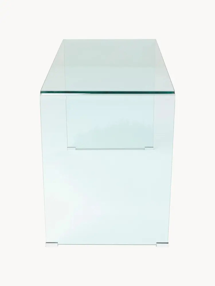 Club Cam Çalışma Masası Modern Minimalist 125cm Şeffaf Tasarım - Velotti