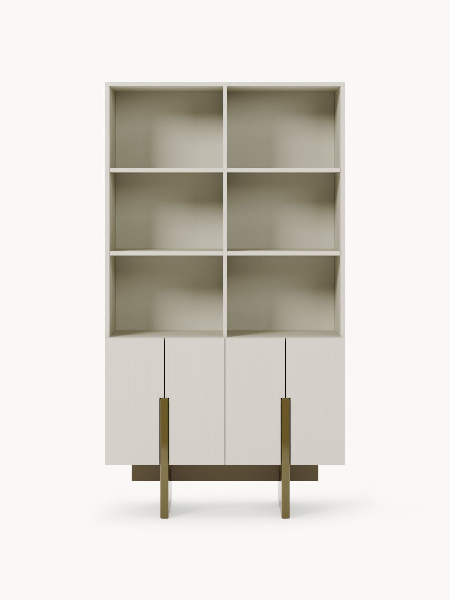 Dado Büyük Ahşap Highboard, Modern Geometrik Tasarım ve Orijinal Ayaklar - Velotti