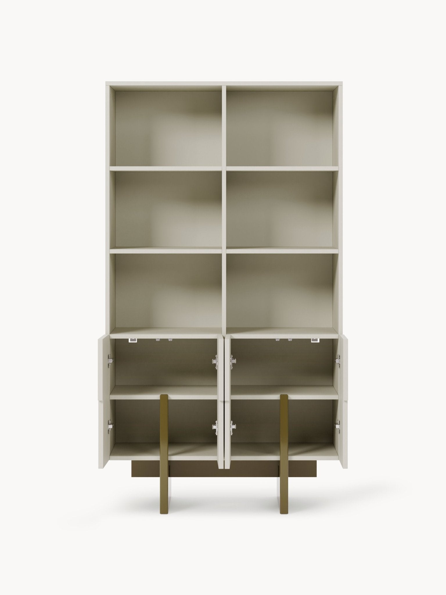 Dado Büyük Ahşap Highboard, Modern Geometrik Tasarım ve Orijinal Ayaklar - Velotti