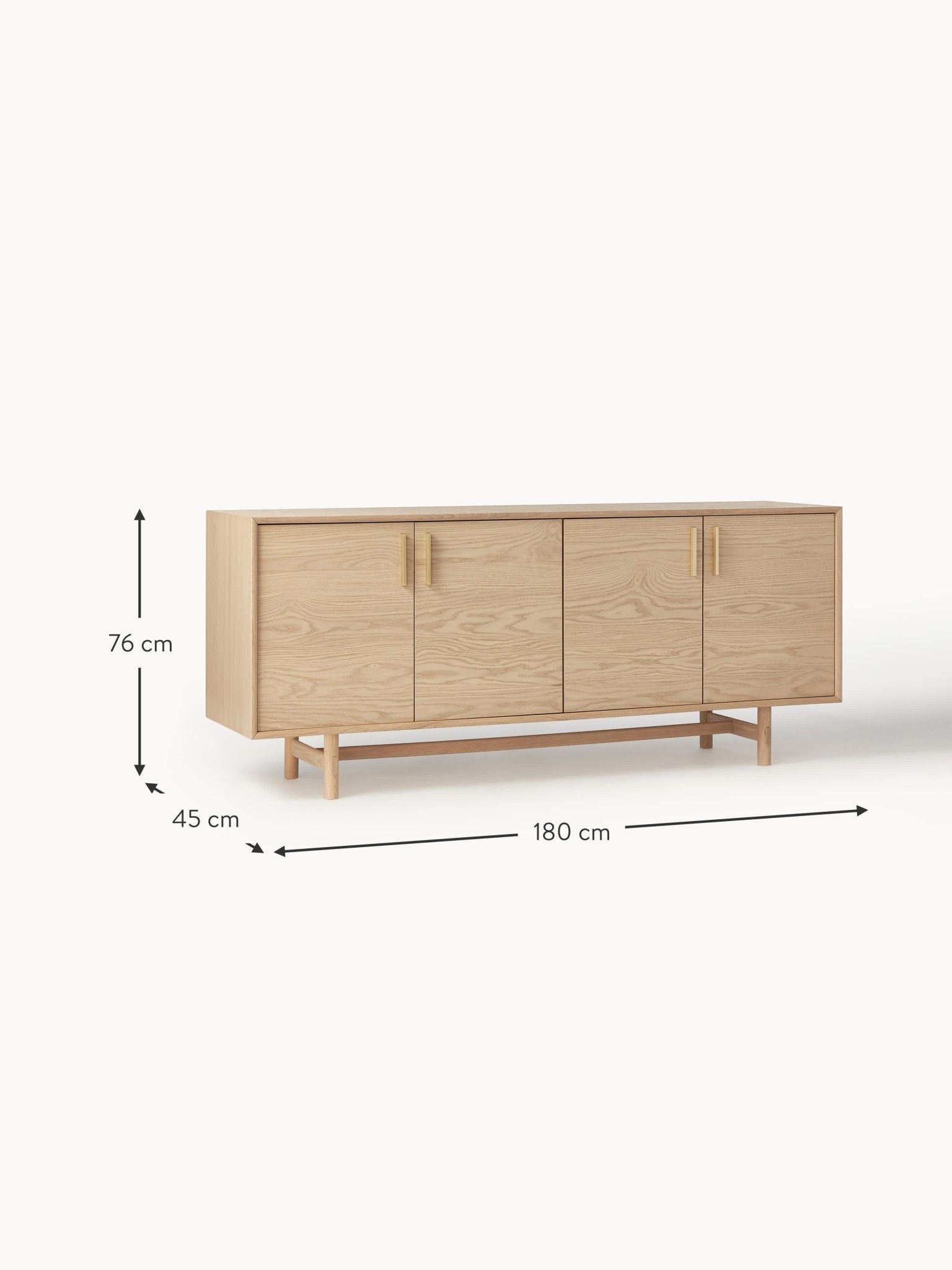 Diana Meşe Dressoir 180 cm Modern Lüks Depolama Ünitesi - Velotti