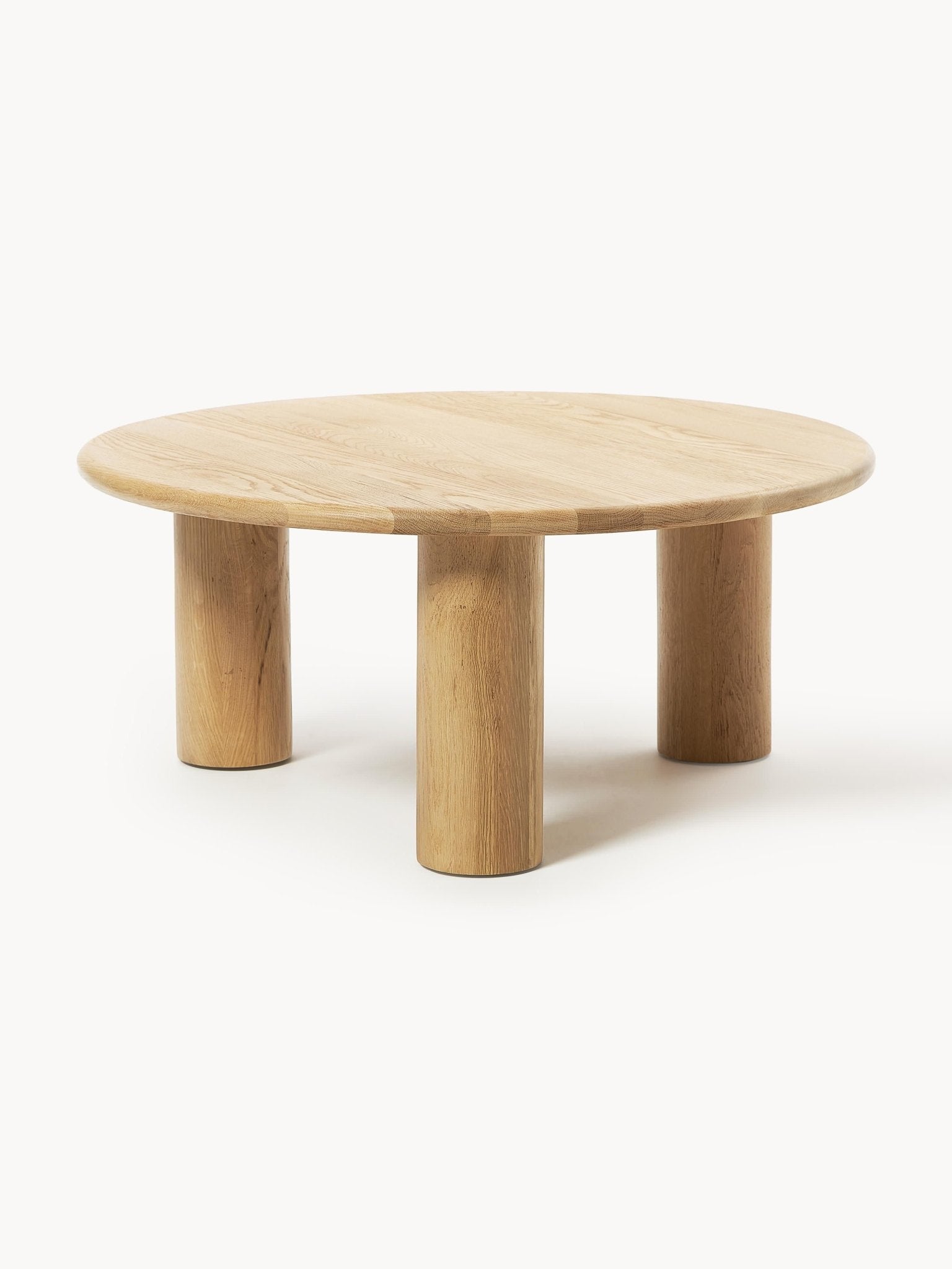 Didi Masif Meşe Yuvarlak Sehpa 80 cm - Velotti
