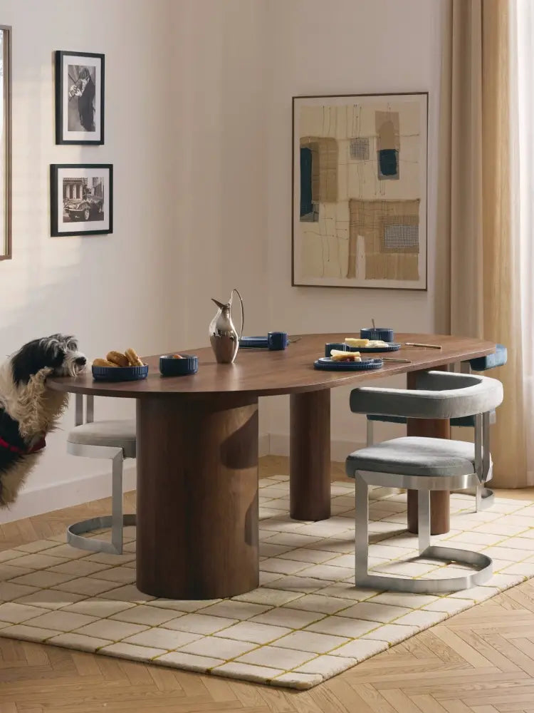Dunia Oval Meşe Yemek Masası Lüks Tasarım 240x110 cm - Velotti