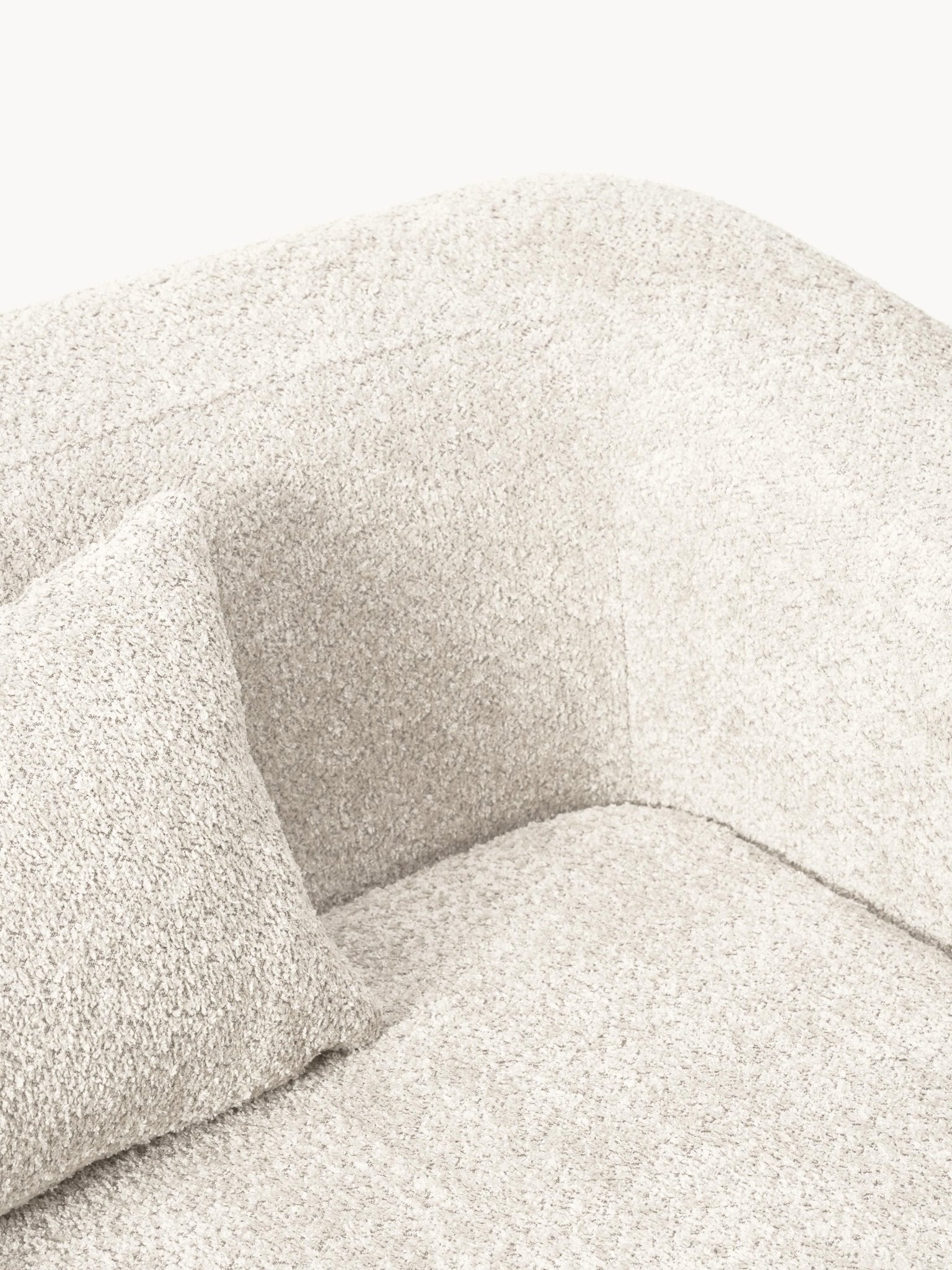 Eliot 3 Kişilik Teddy Bouclé Yataklı Kanepe Kırık Beyaz 230 cm - Velotti