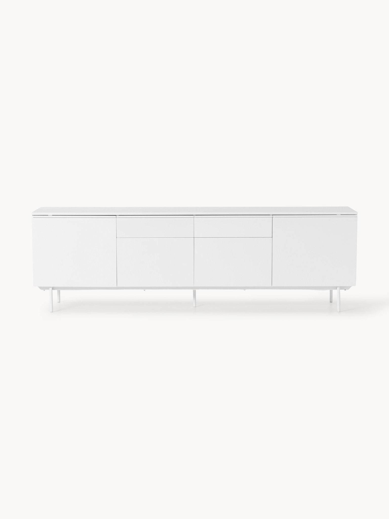 Elona 240 cm Büyük Konsol Mat Beyaz Modern Tasarım - Velotti
