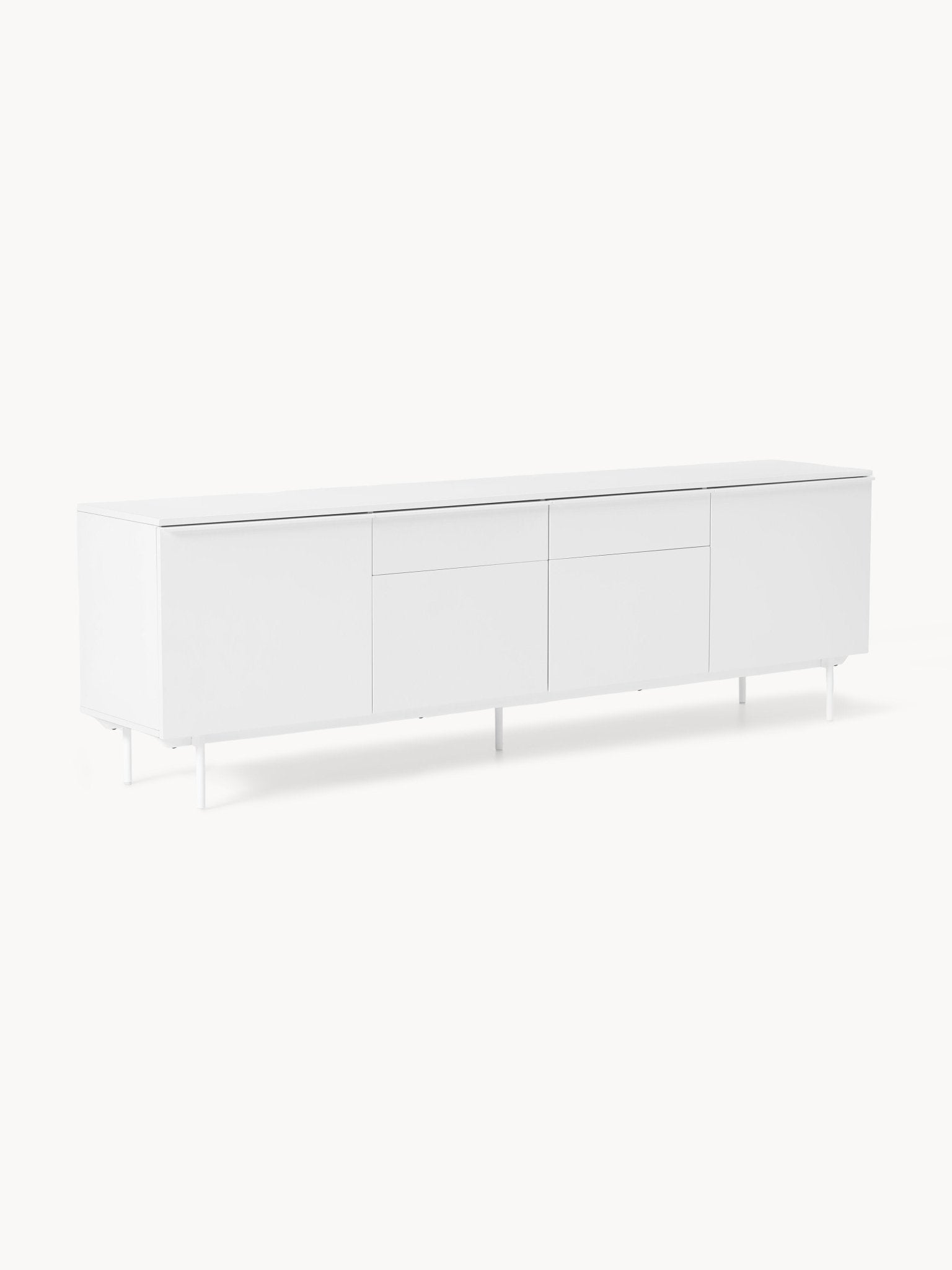 Elona 240 cm Büyük Konsol Mat Beyaz Modern Tasarım - Velotti