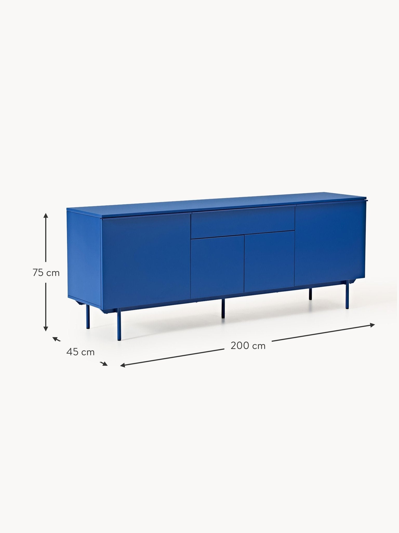 Elona Modern Dressoir Mat Kraliyet Mavisi - Velotti