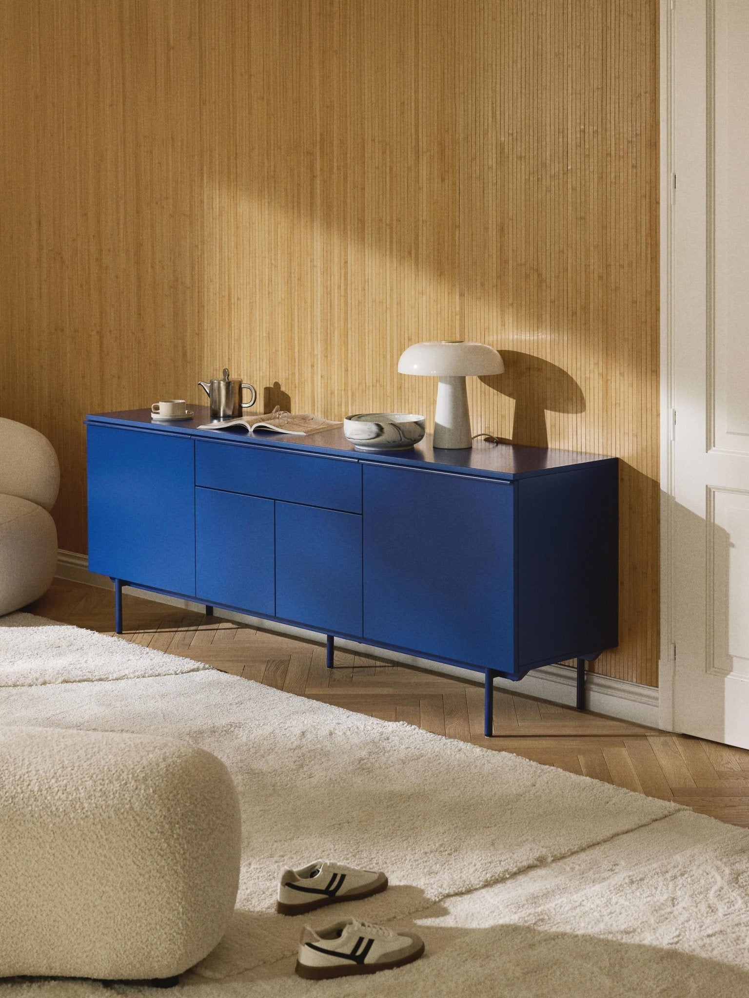 Elona Modern Dressoir Mat Kraliyet Mavisi - Velotti