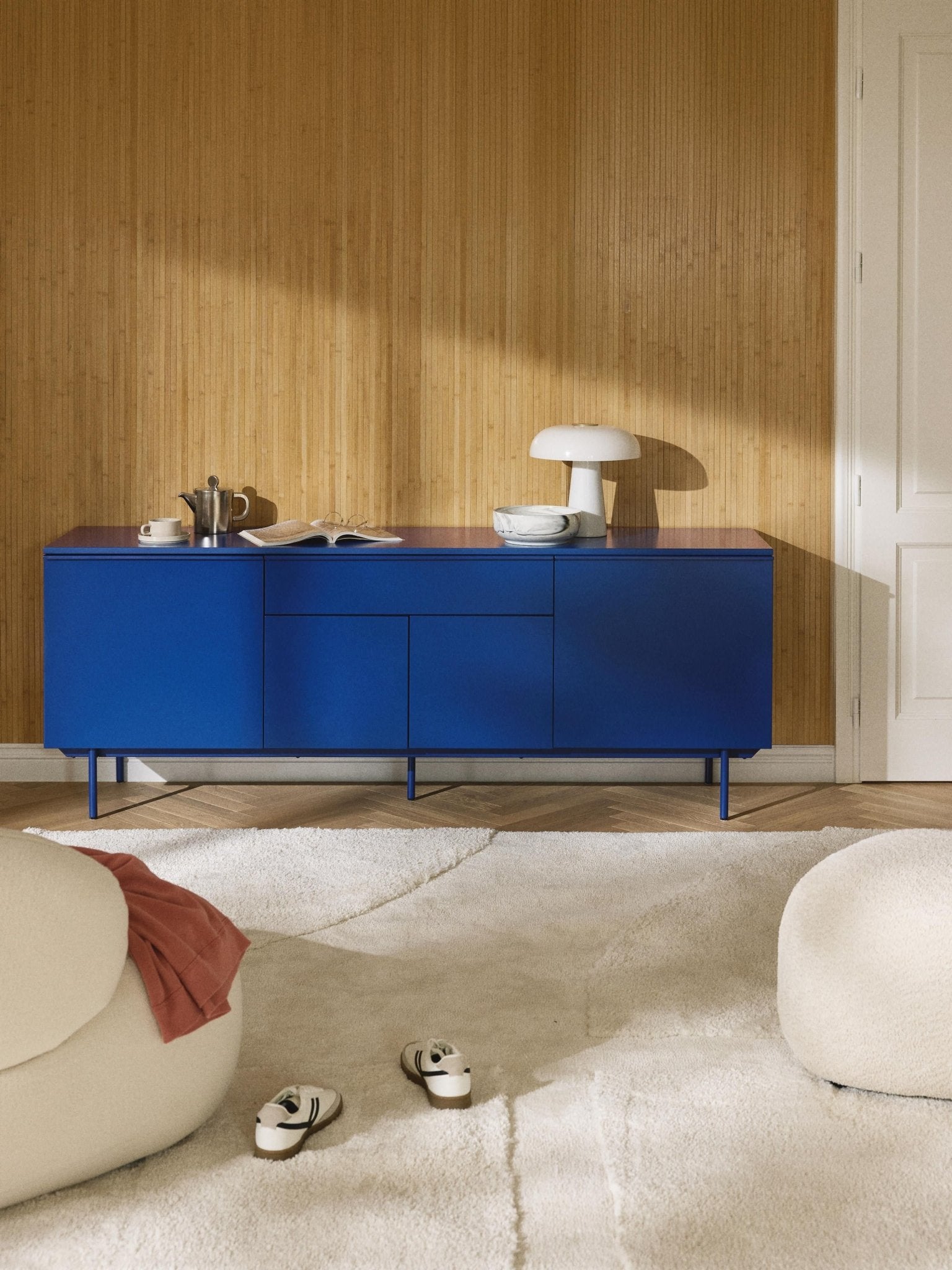 Elona Modern Dressoir Mat Kraliyet Mavisi - Velotti
