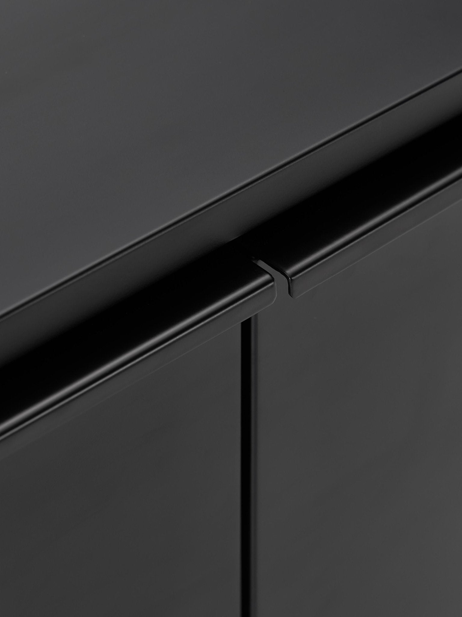 Elona Modern Minimalist Dresuar, Mat Siyah, 200 cm - Velotti