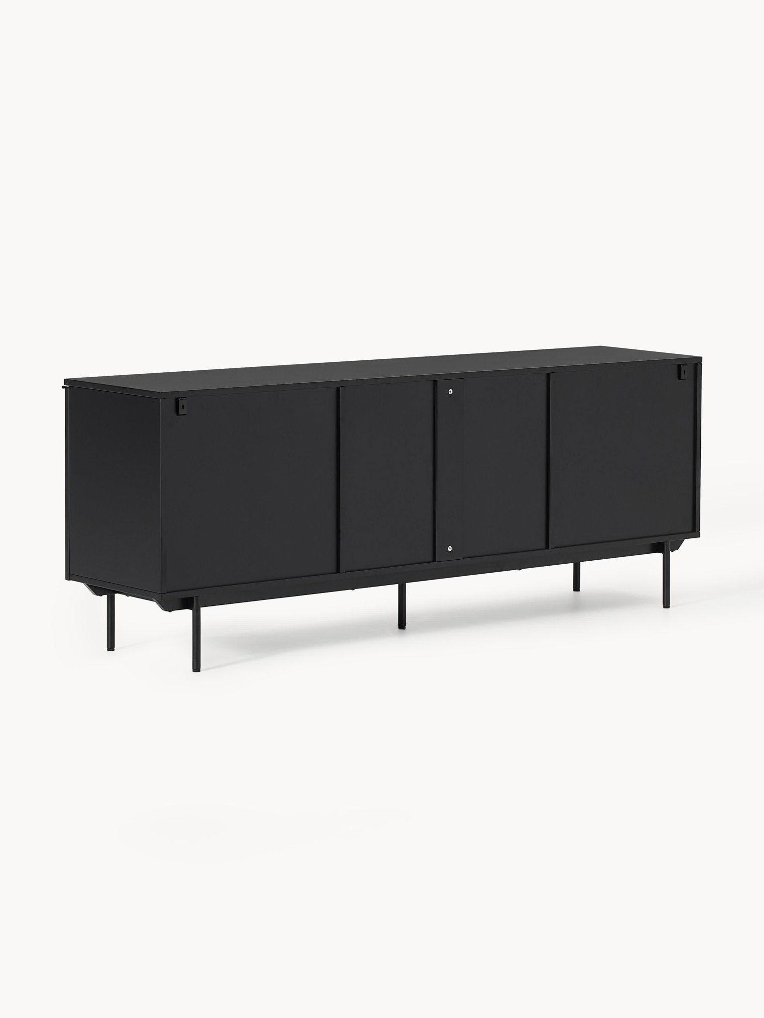Elona Modern Minimalist Dresuar, Mat Siyah, 200 cm - Velotti