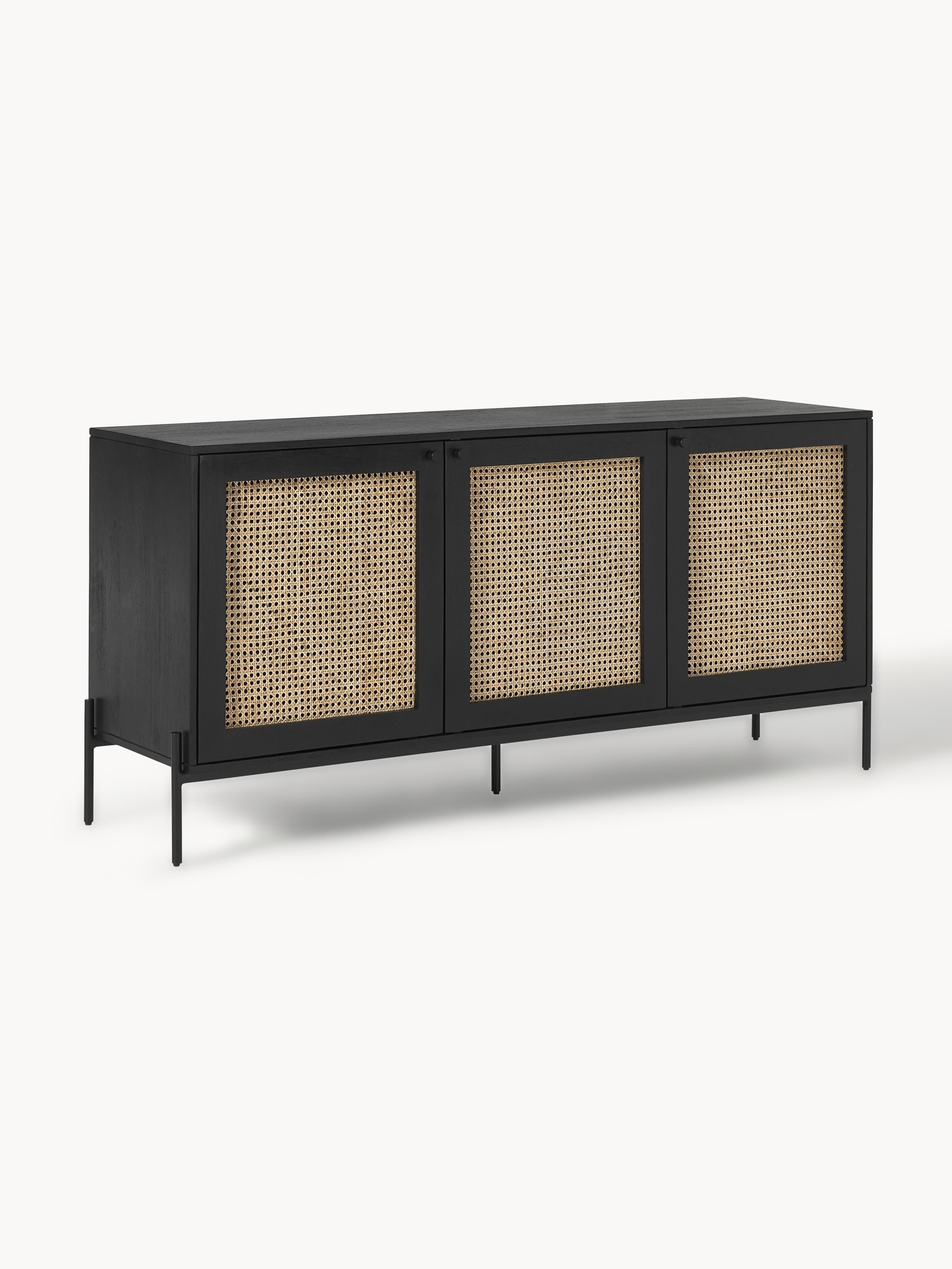 Viyana Rattan Detaylı Masif Ahşap Konsol 165cm