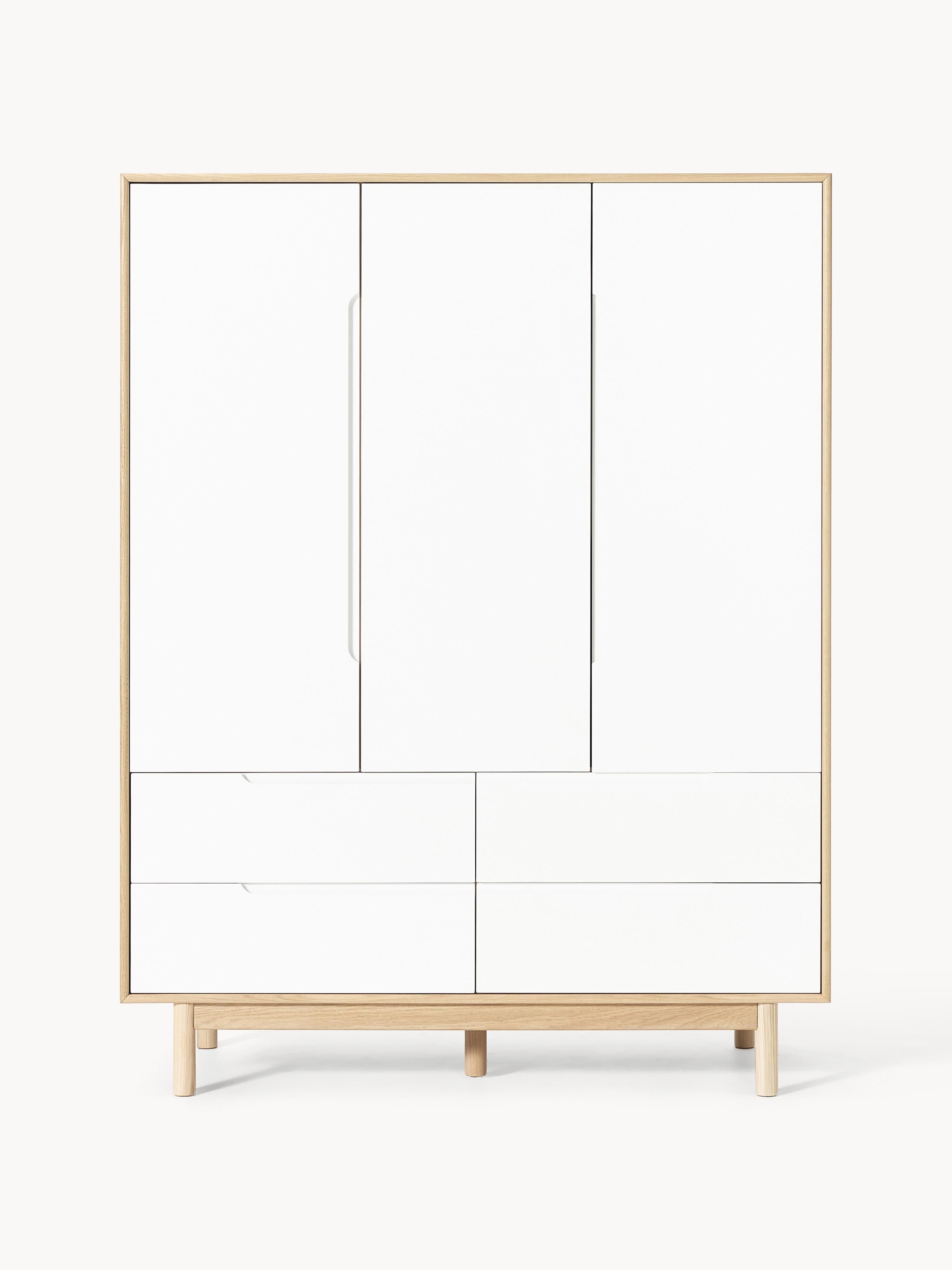 Cassy 3 Kapılı Modern Retro Ahşap Gardırop