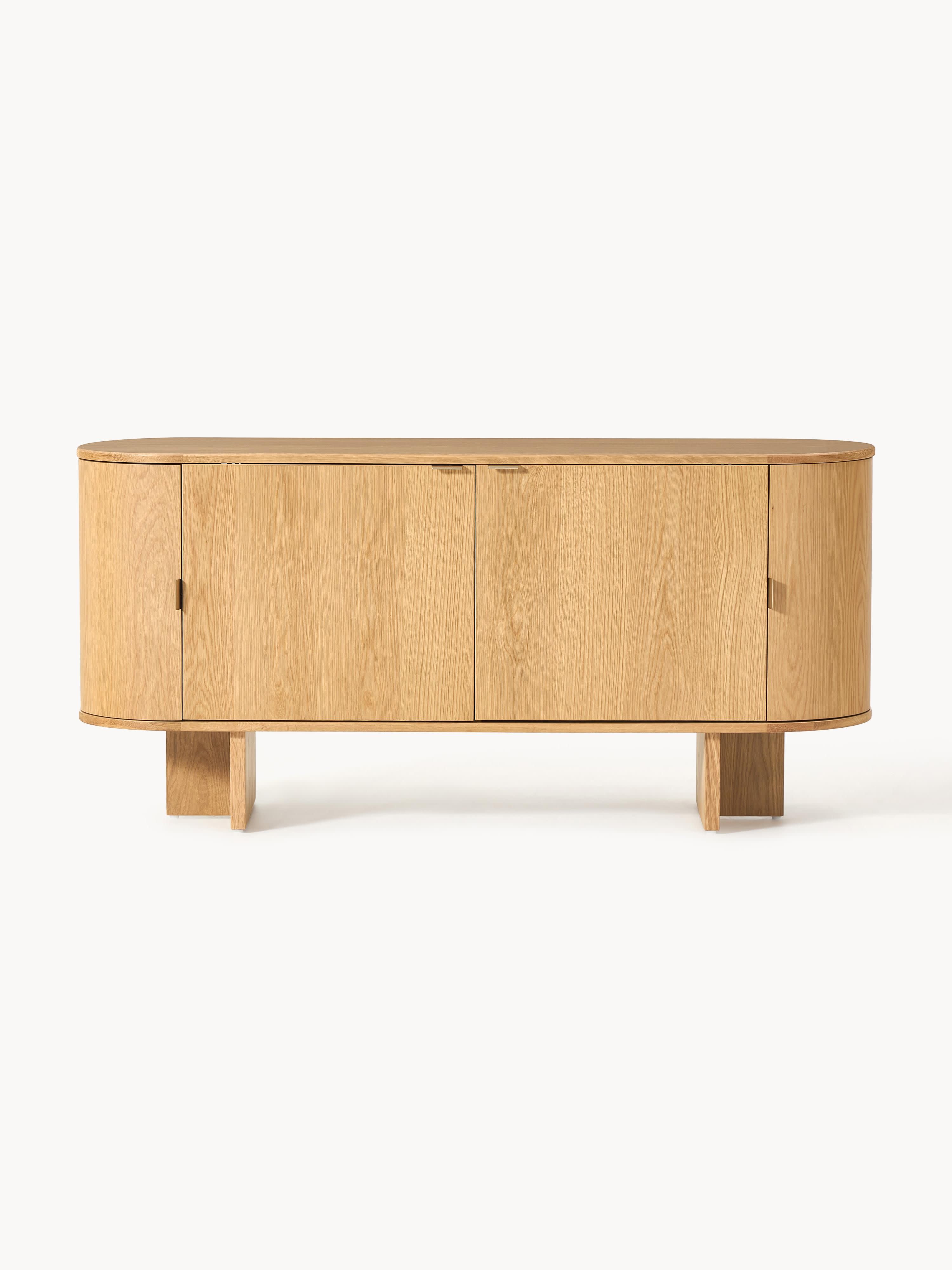 Zumi Ahşap Dressoir Yuvarlak Köşeli Modern Büfe 160 cm