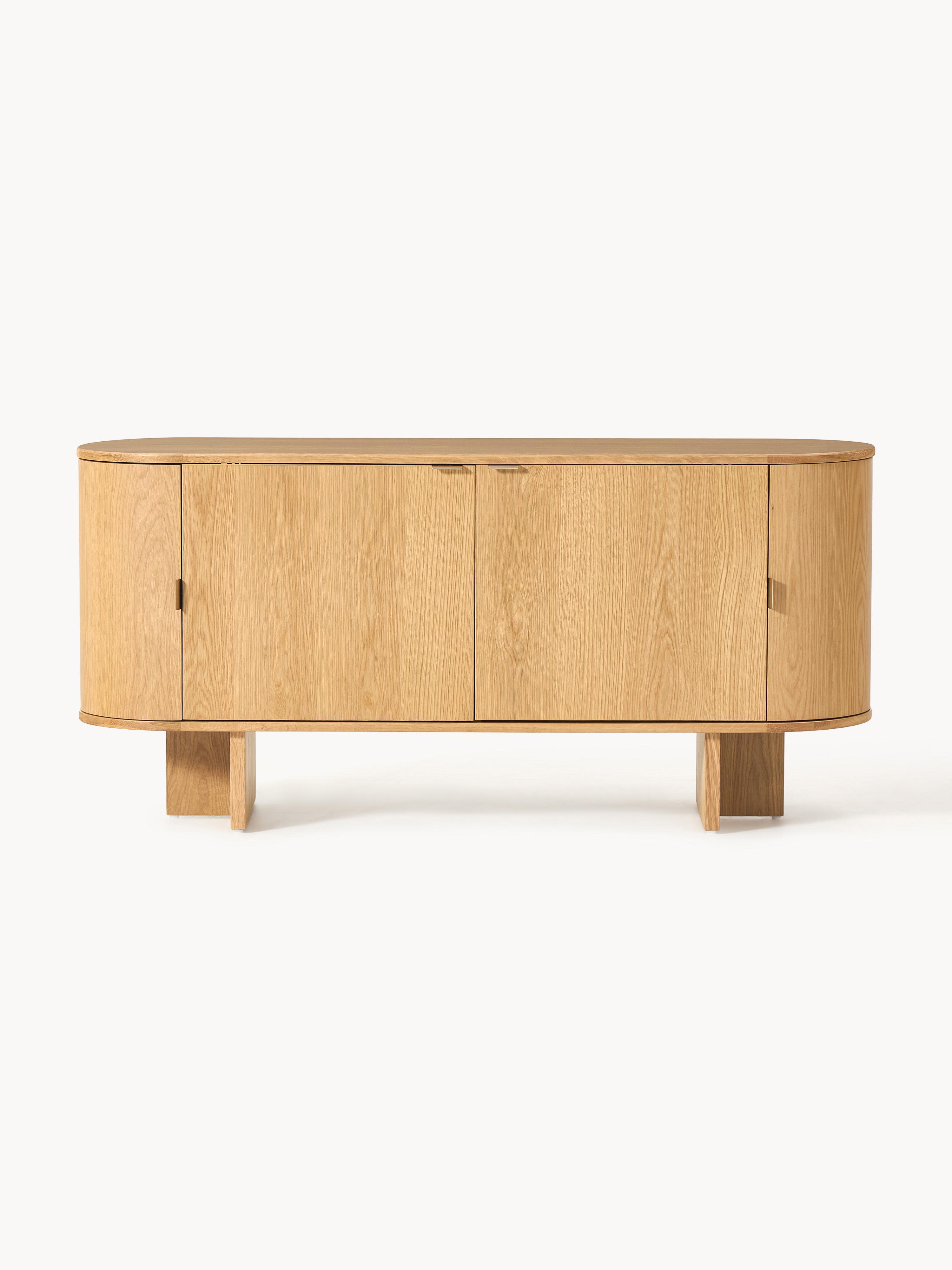 Zumi Ahşap Dressoir Yuvarlak Köşeli Modern Büfe 160 cm