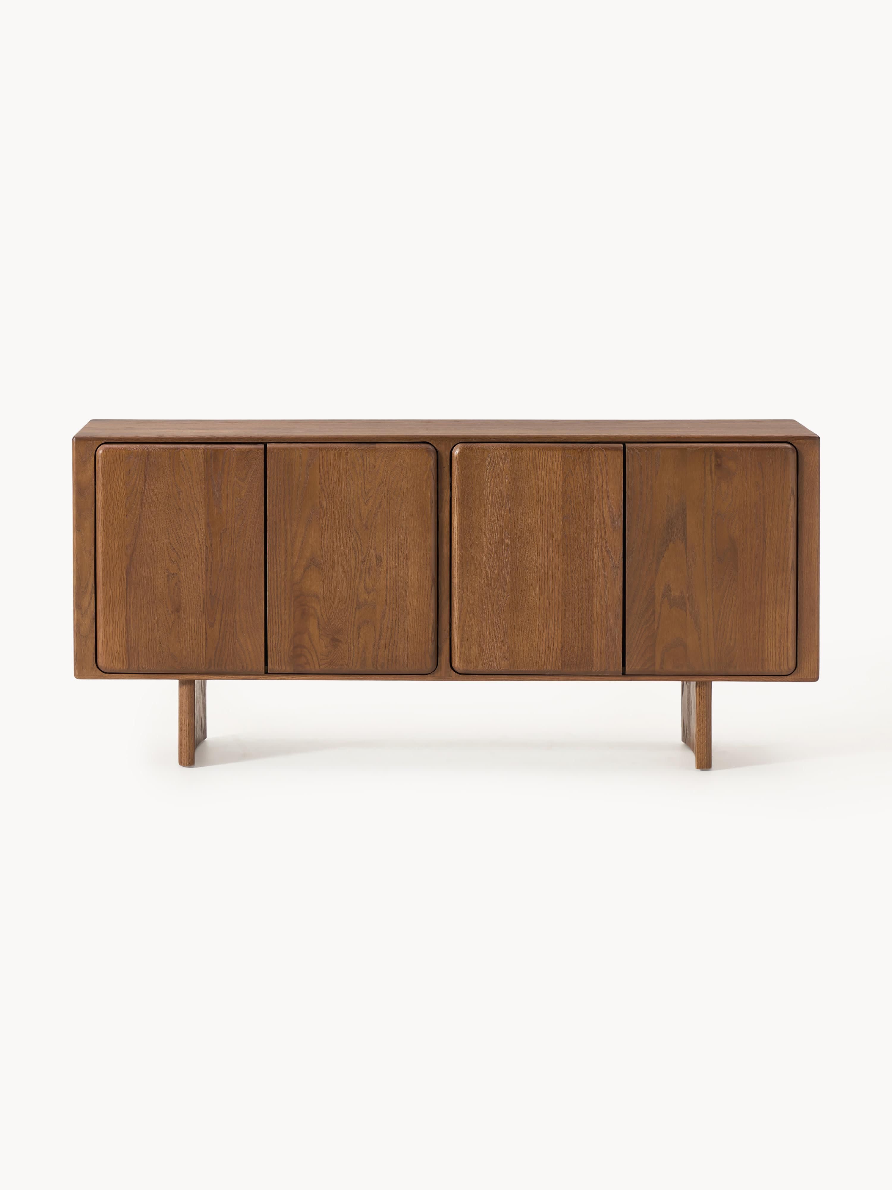 Chandler Masif Meşe Büfe Dört Bölmeli Modern Tasarım 165 cm
