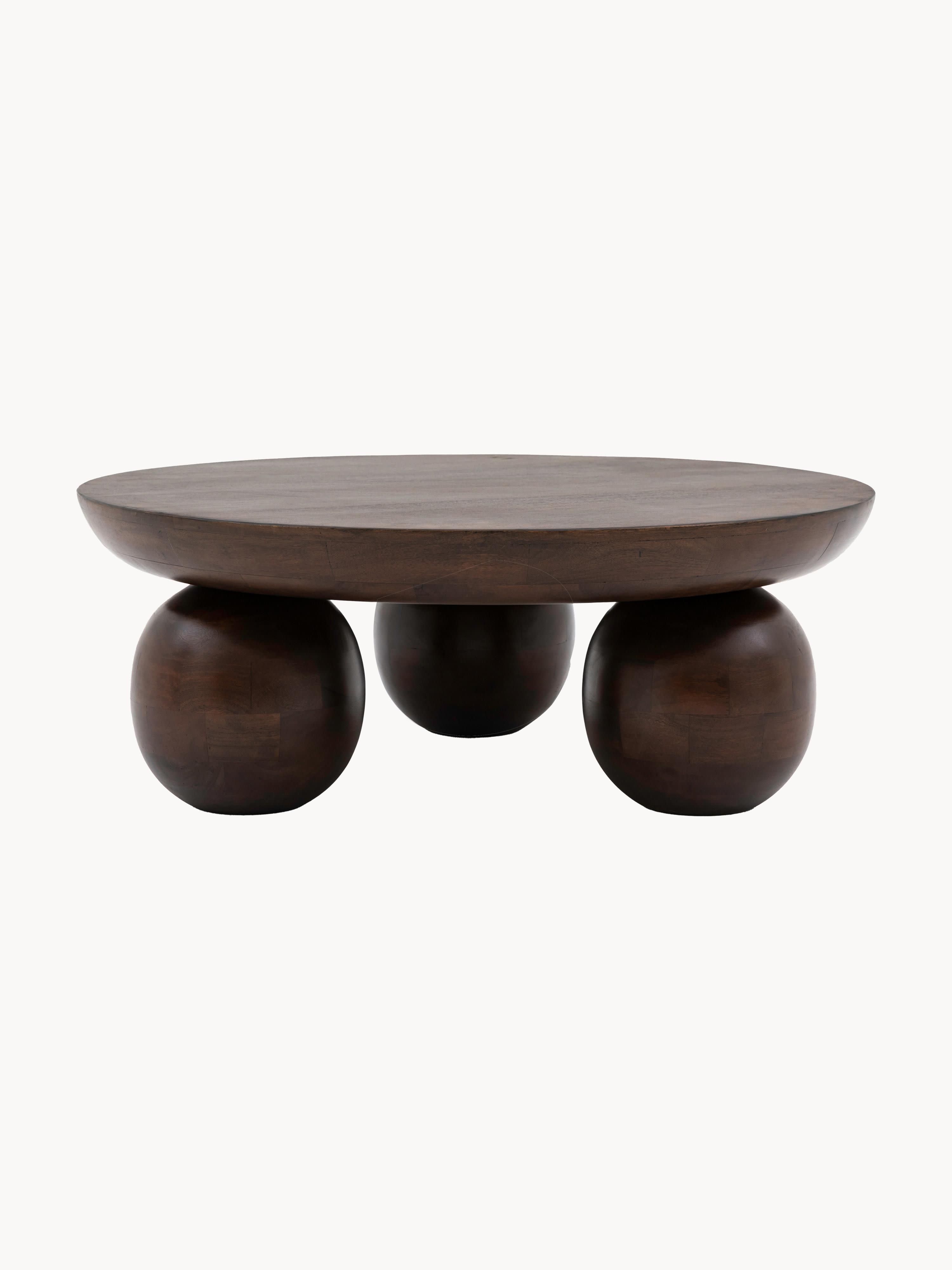 Sculpt Mango Ağacı Yuvarlak Tasarım Orta Sehpa 90 cm