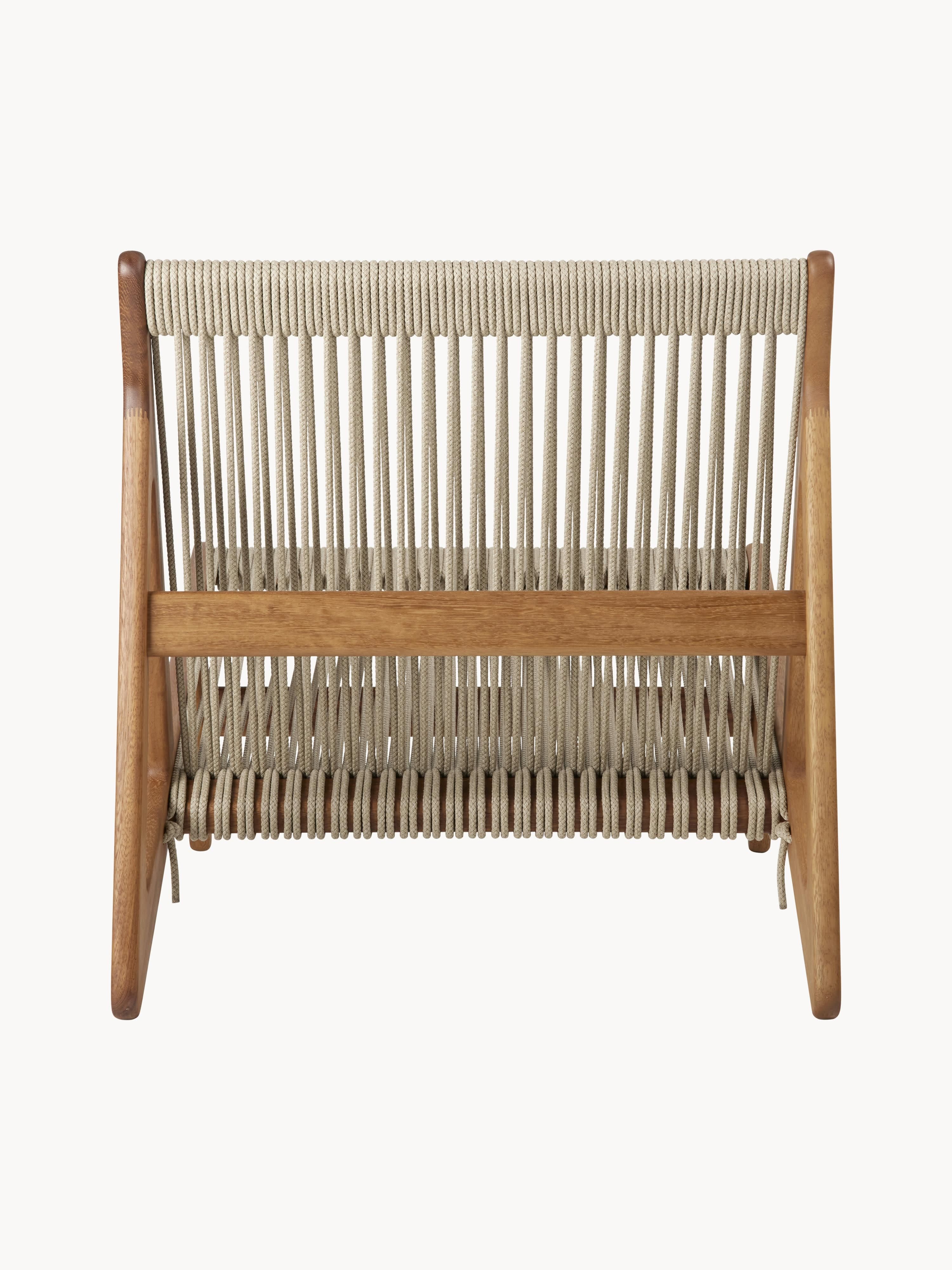 MR01 Initial El Yapımı Iroko Ağacı Bahçe Lounge Sandalyesi