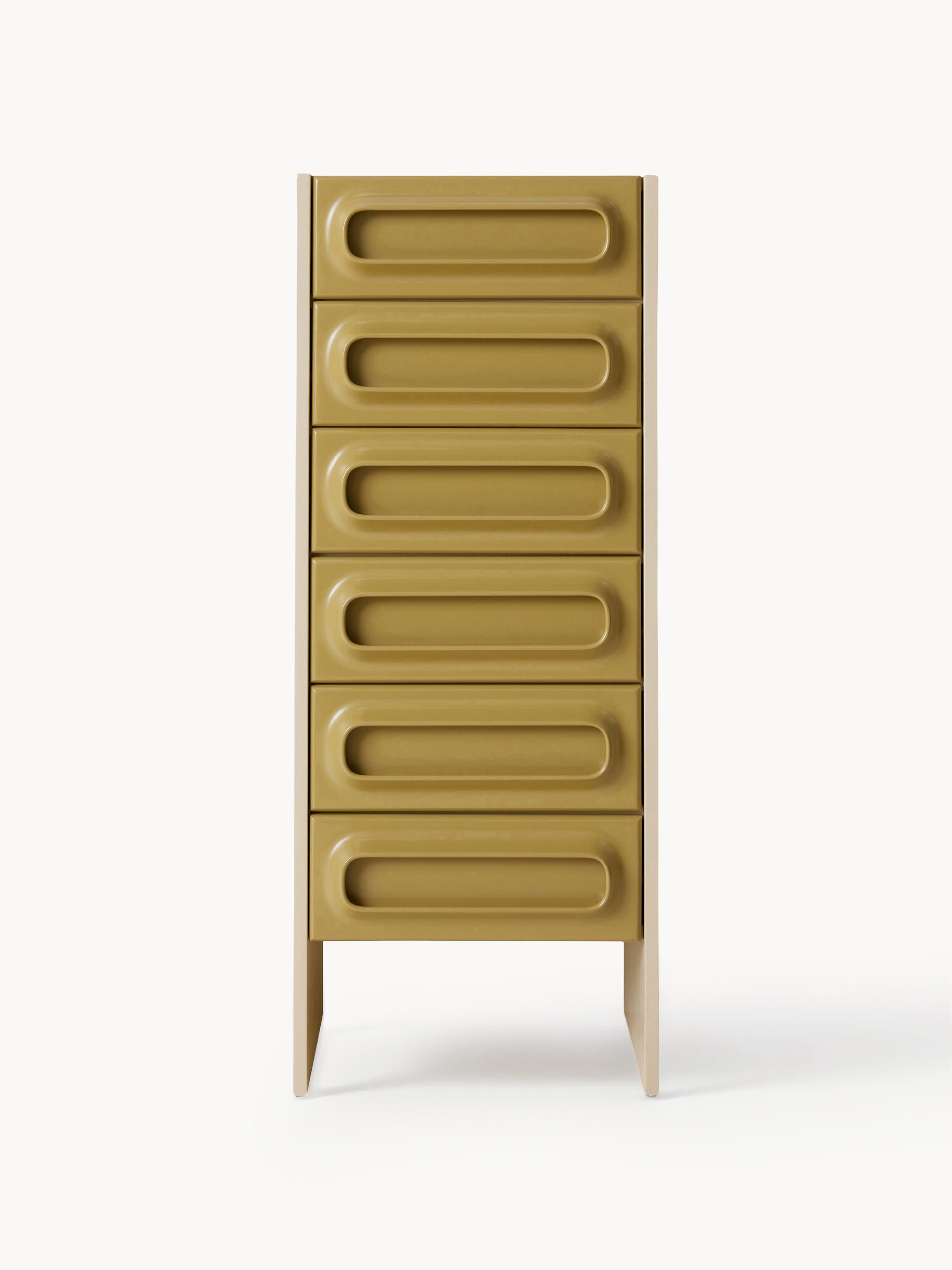 Space 6 Çekmeceli Modern Dressoir, 113 cm Yükseklik, MDF