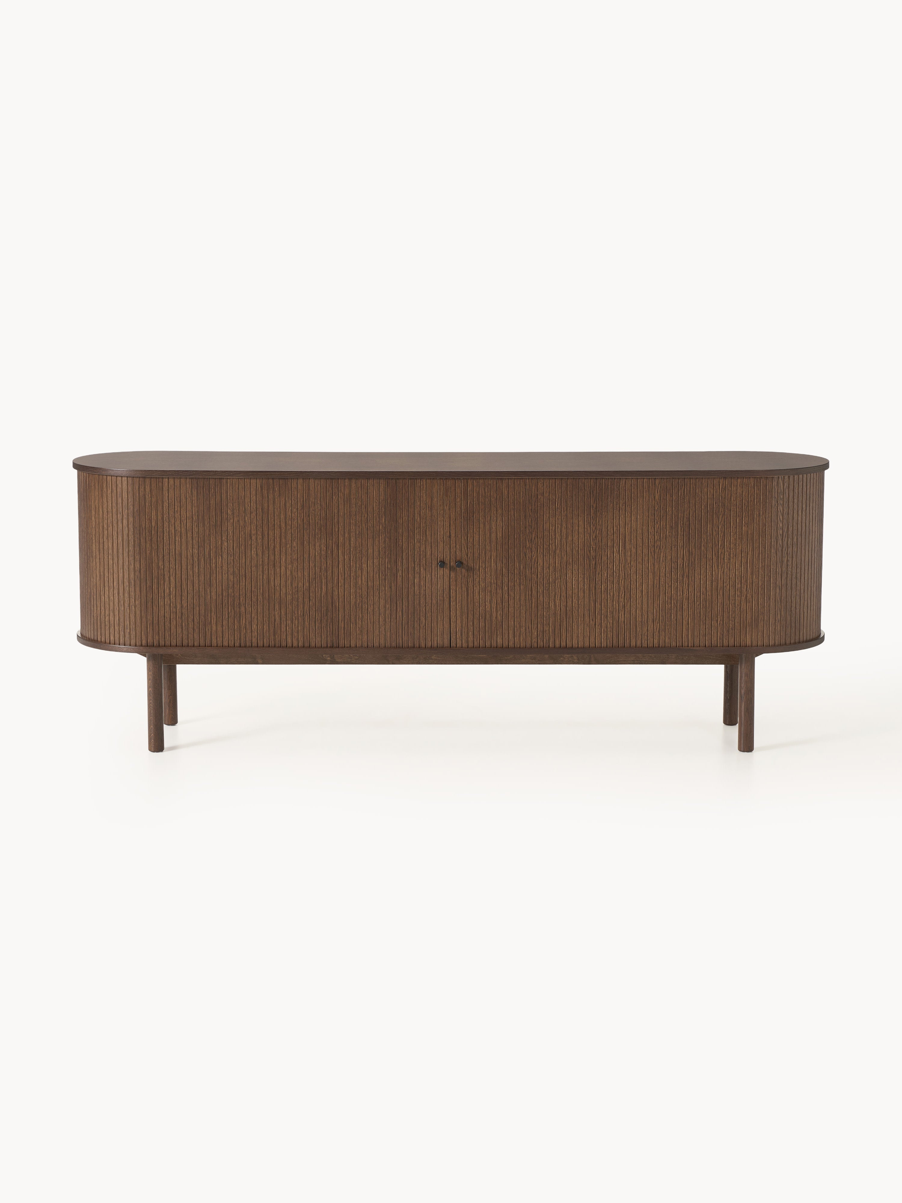 Calary XL Dressoir, Kabartmalı Ahşap Yüzey, Koyu Meşe Kaplama