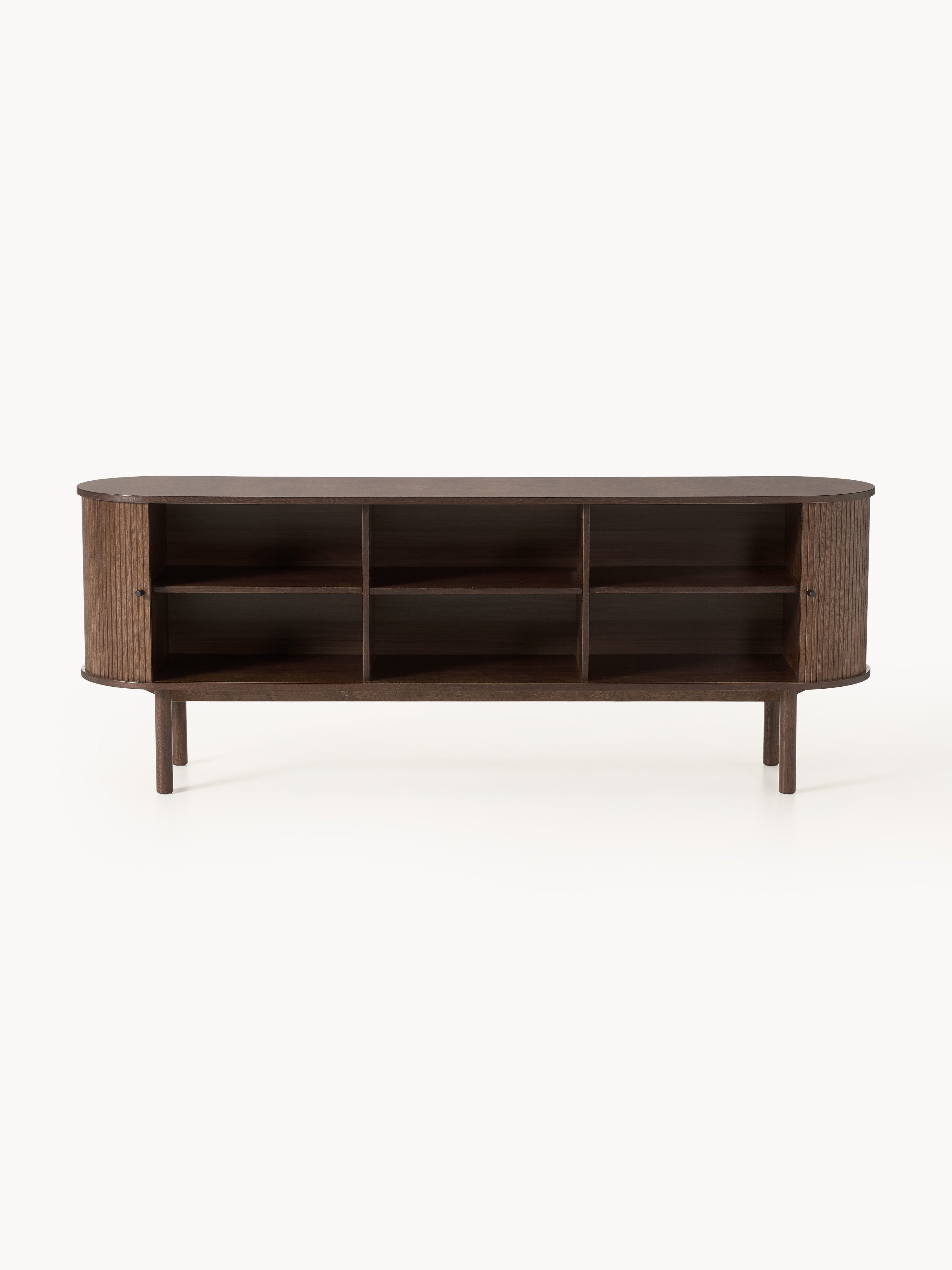 Calary XL Dressoir, Kabartmalı Ahşap Yüzey, Koyu Meşe Kaplama