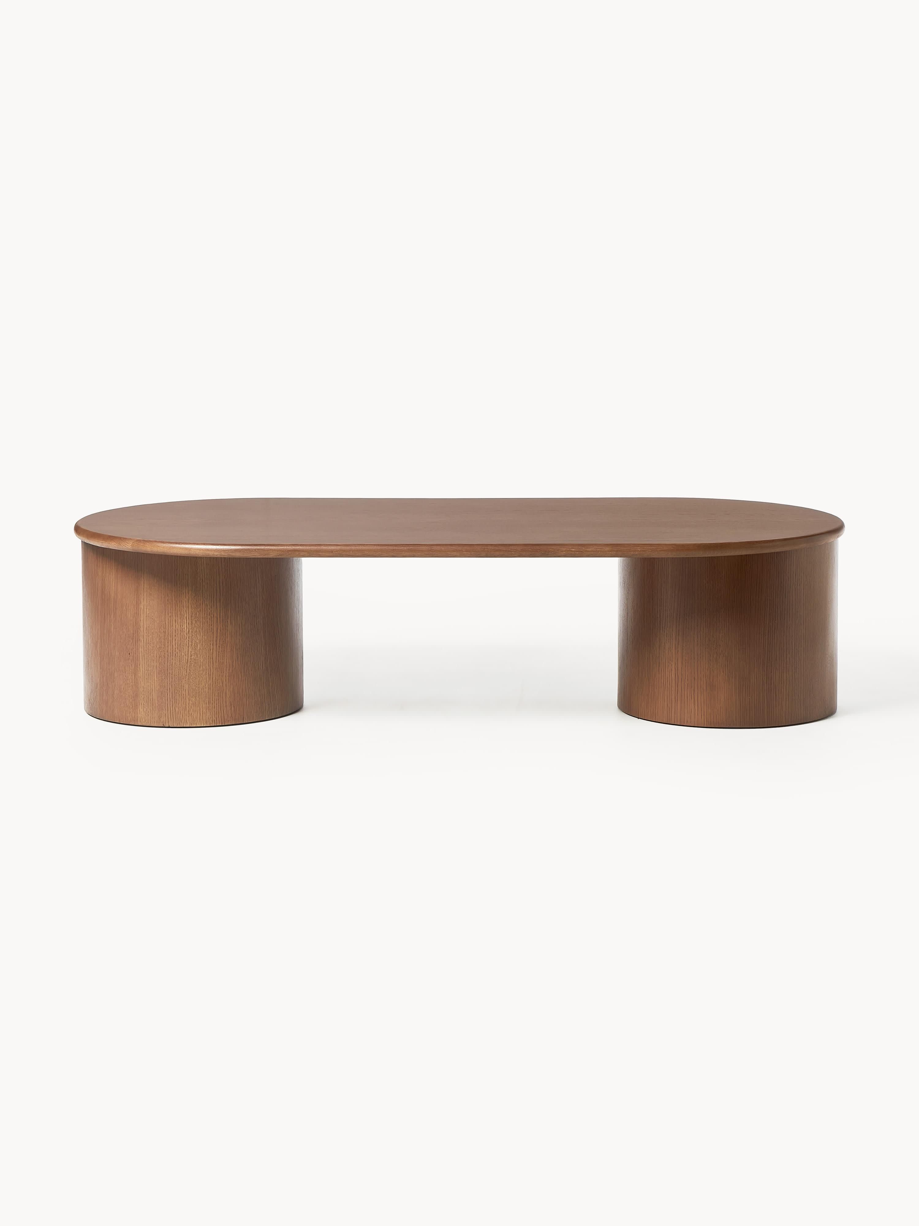 Didi Oval Meşe Orta Sehpa Masif Ahşap 140 cm