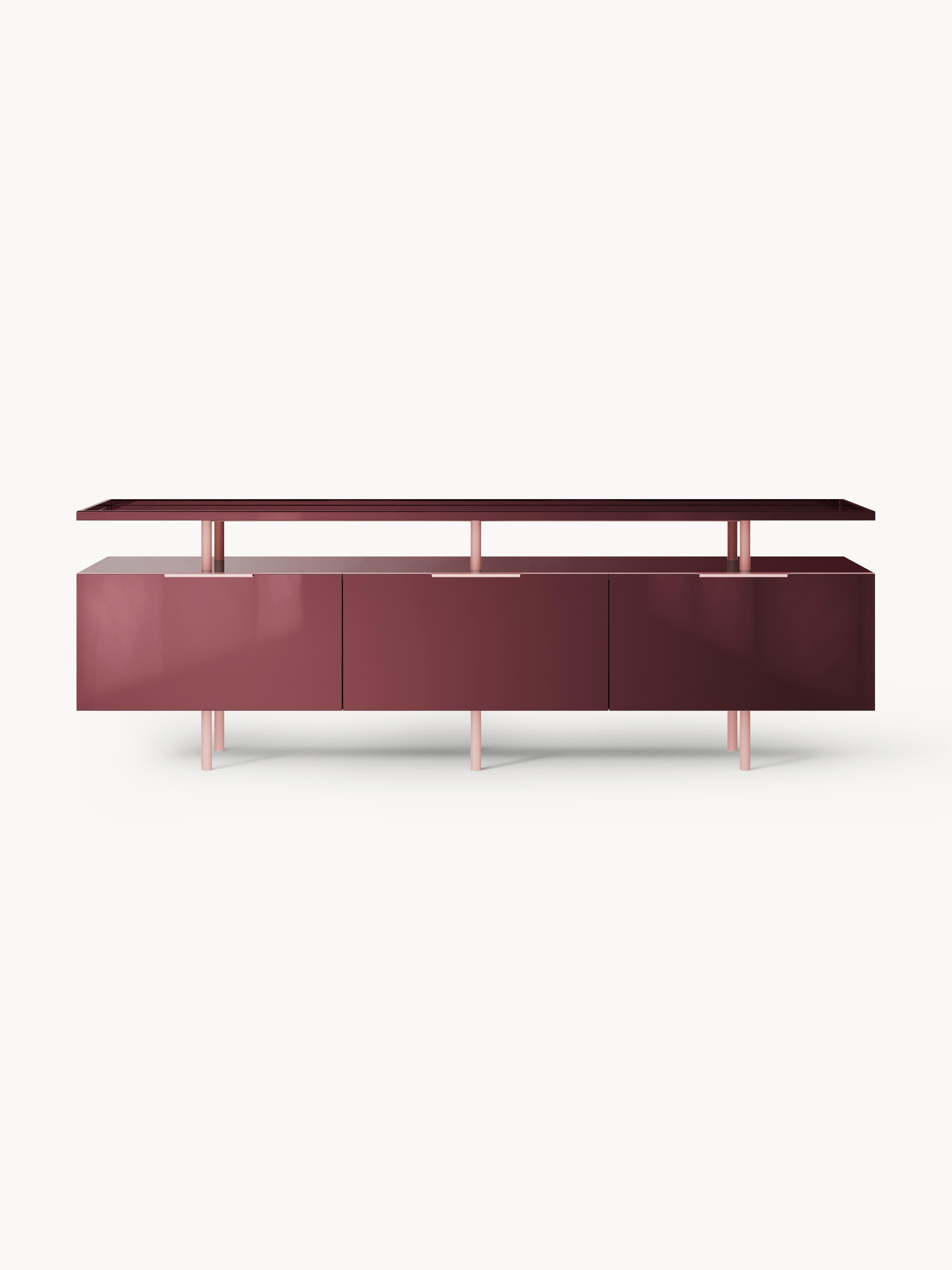 Lennie Yüksek Parlaklıklı Modern Dressoir Bordeaux 180cm