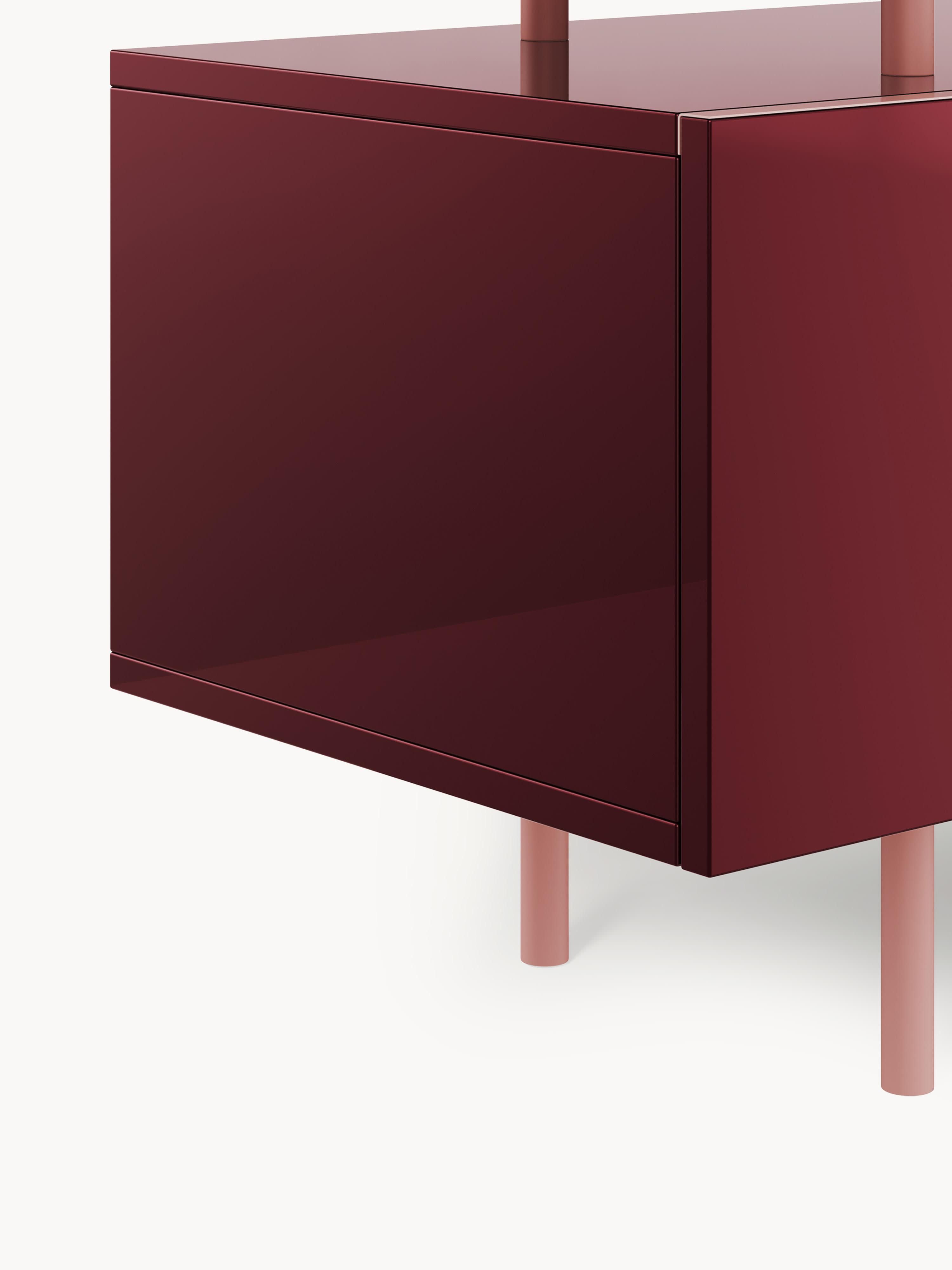 Lennie Yüksek Parlaklıklı Modern Dressoir Bordeaux 180cm
