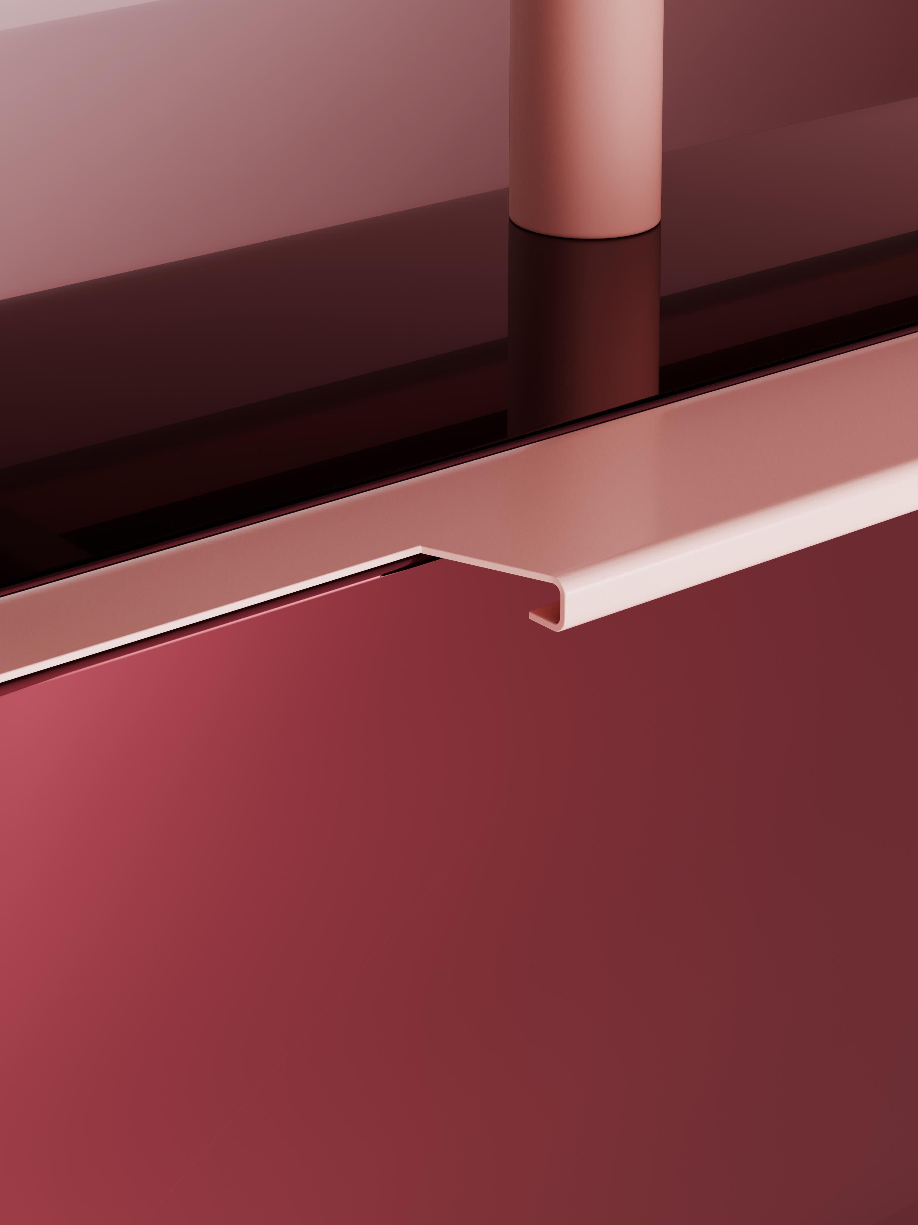 Lennie Yüksek Parlaklıklı Modern Dressoir Bordeaux 180cm
