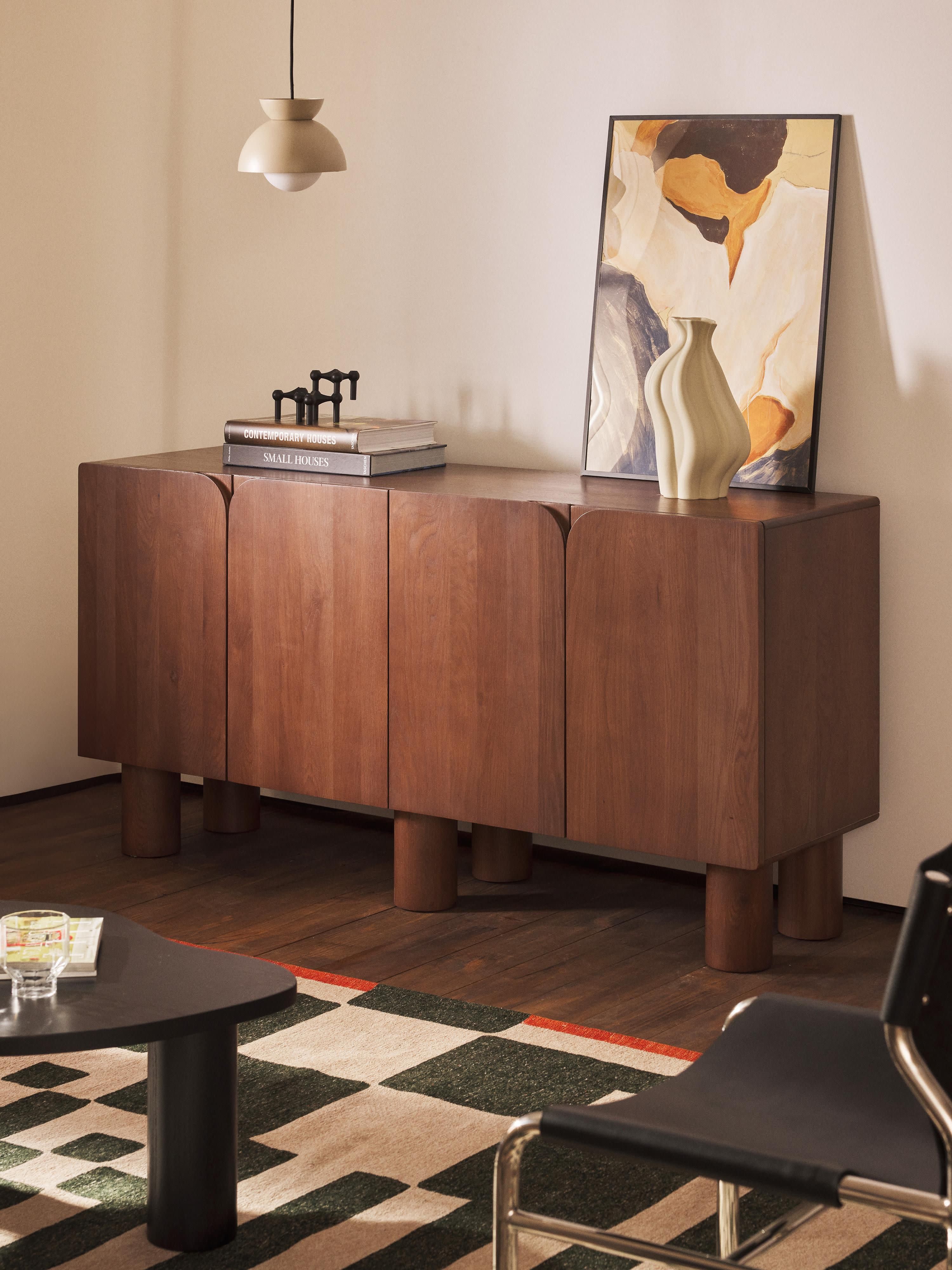 Cadi Masif Meşe Ahşap Dressoir 160 cm