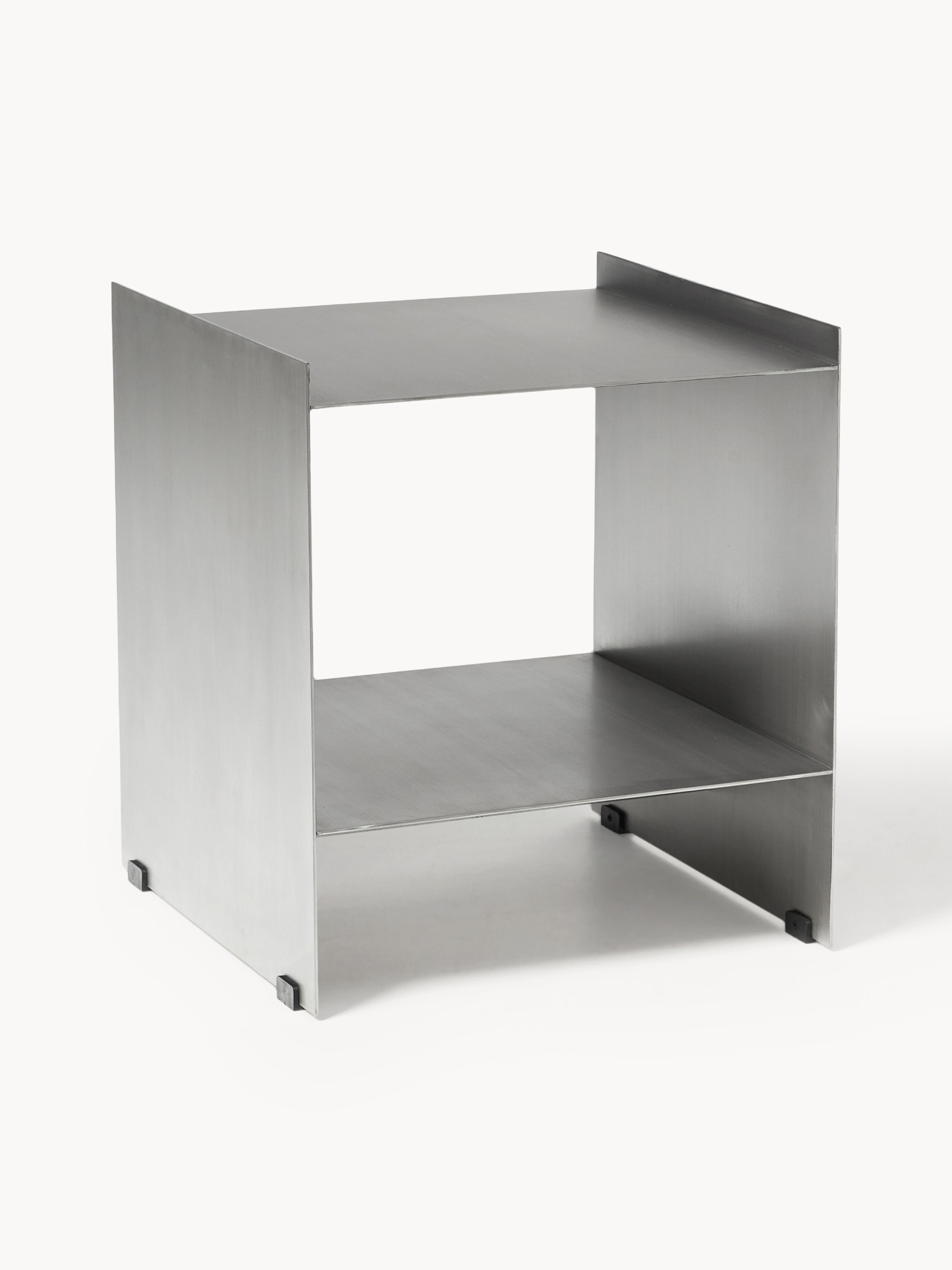 Aiden Metal Komodin, Modern Minimalist Fırçalanmış Çelik